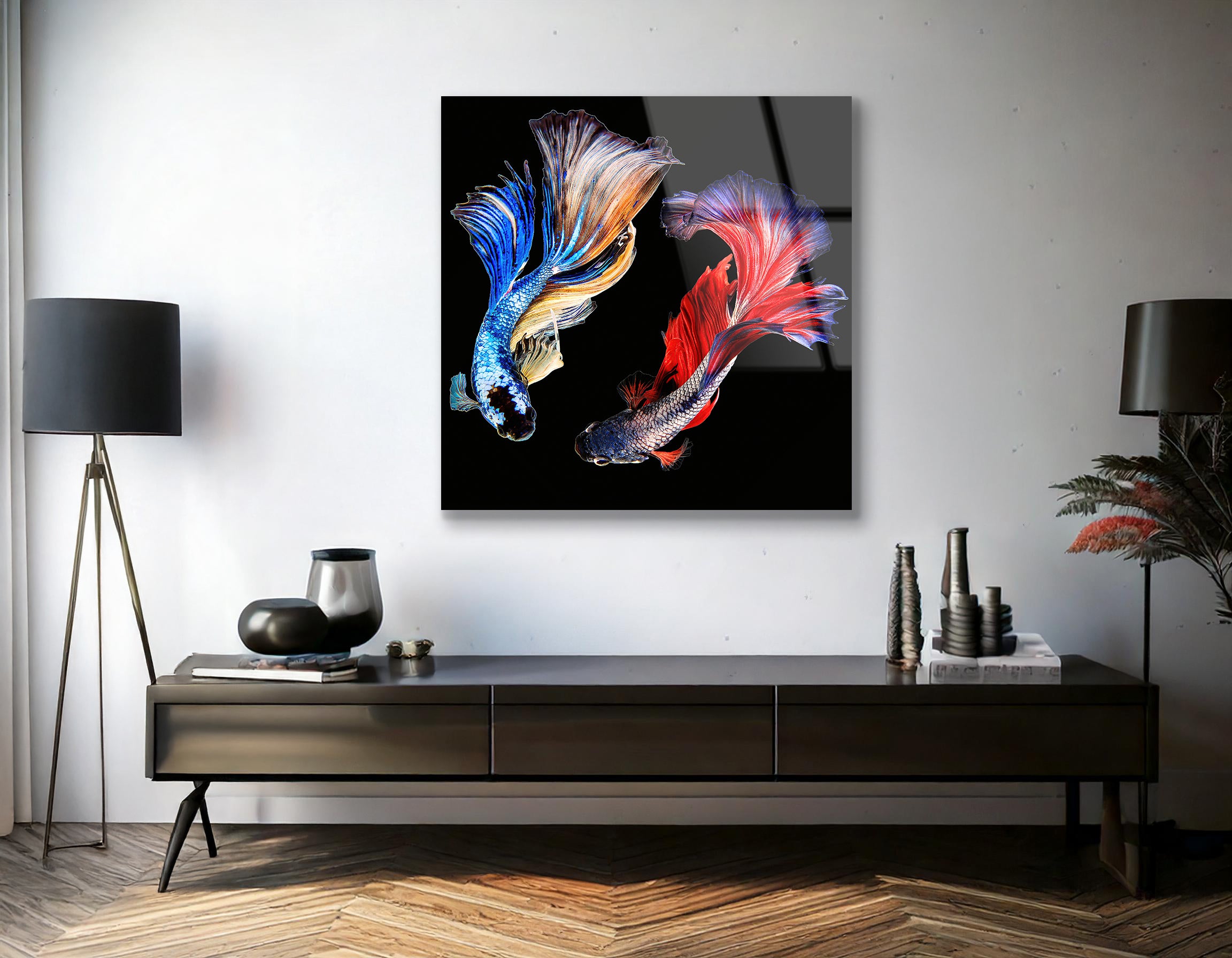 Rhythmic Betta Siamese Fighting Fish | Premium HD Metal Wall Art
