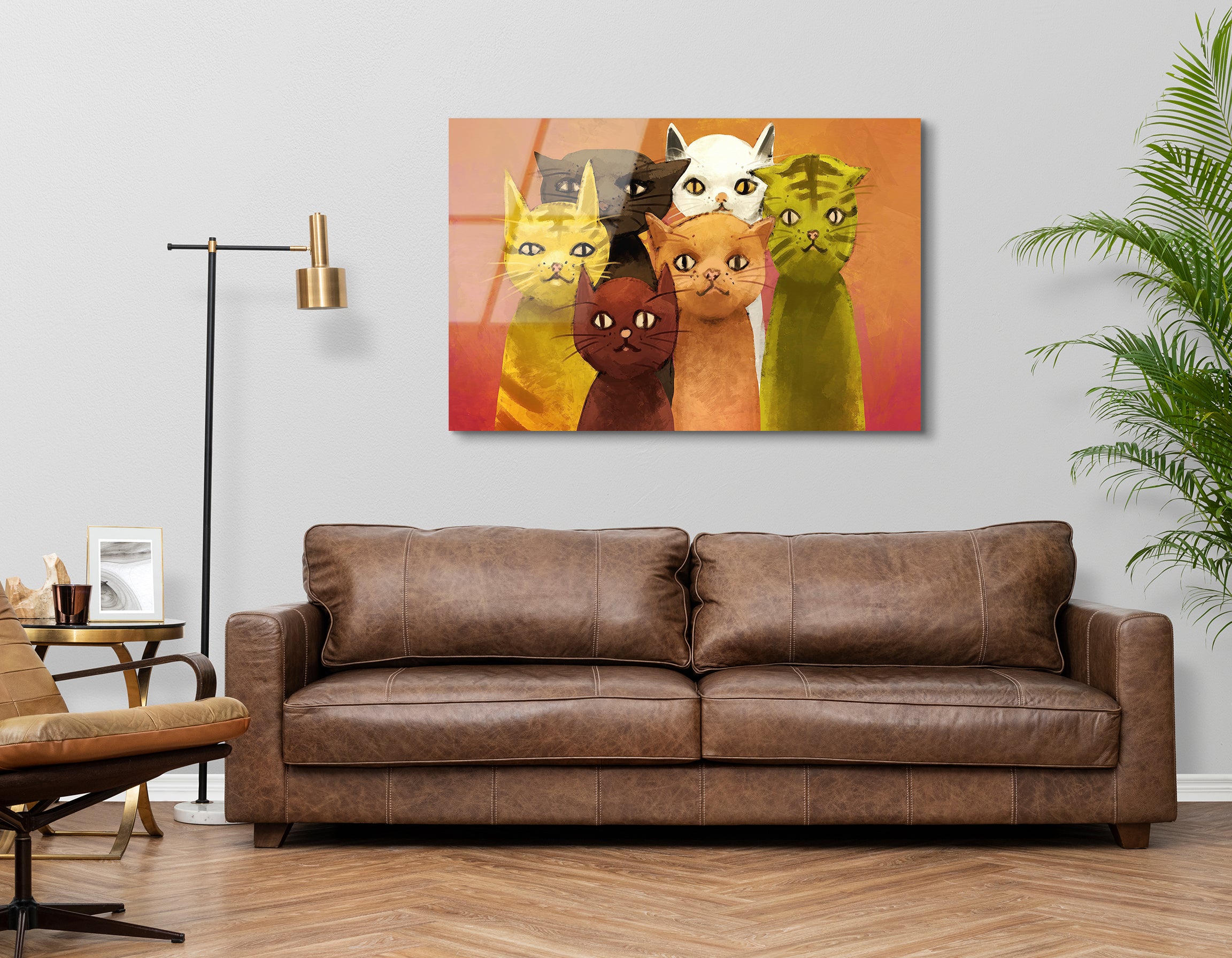 Abstract Cats Digital Painting | Premium HD Metal Wall Art