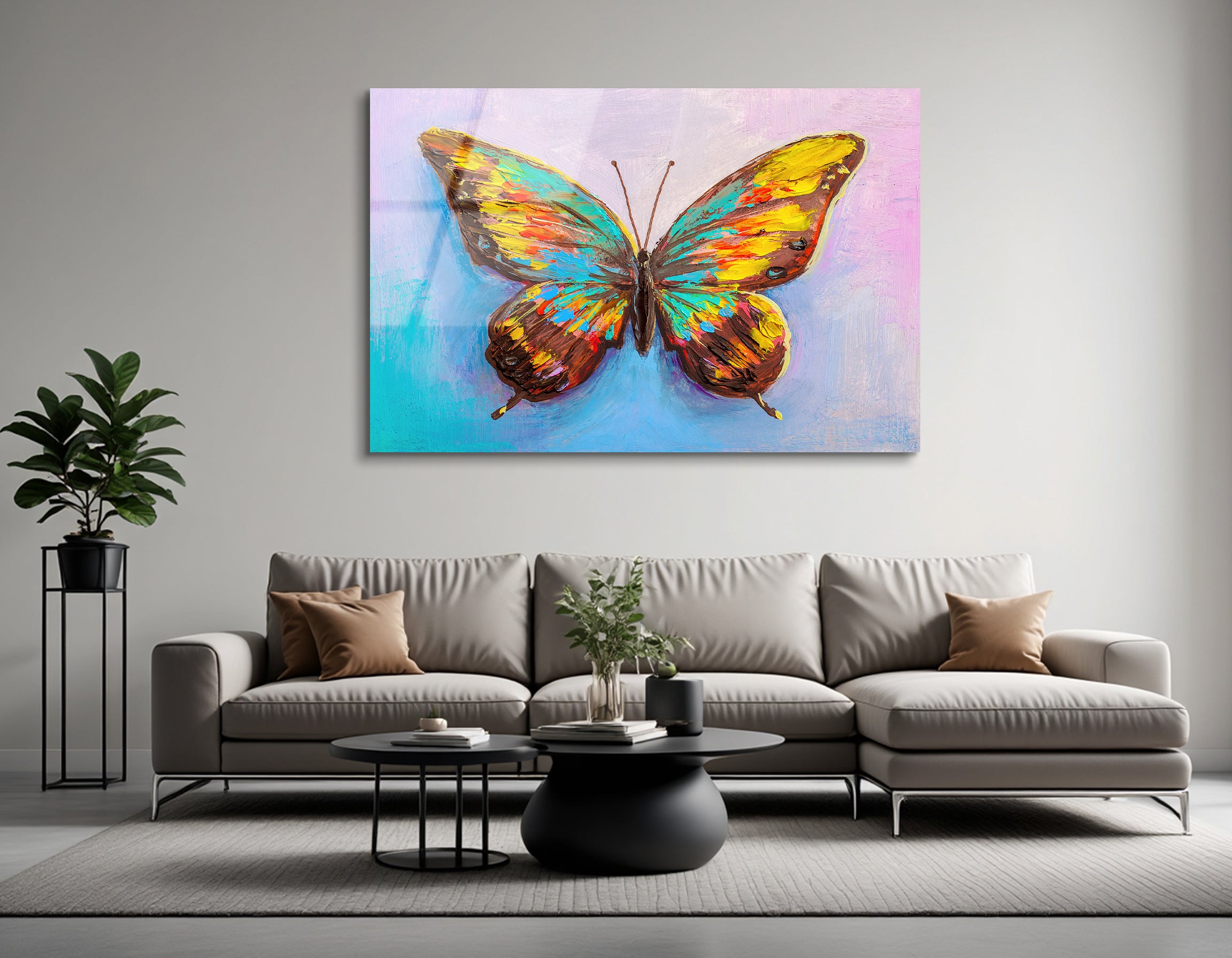Butterfly Oil Painting | Premium HD Metal Wall Art