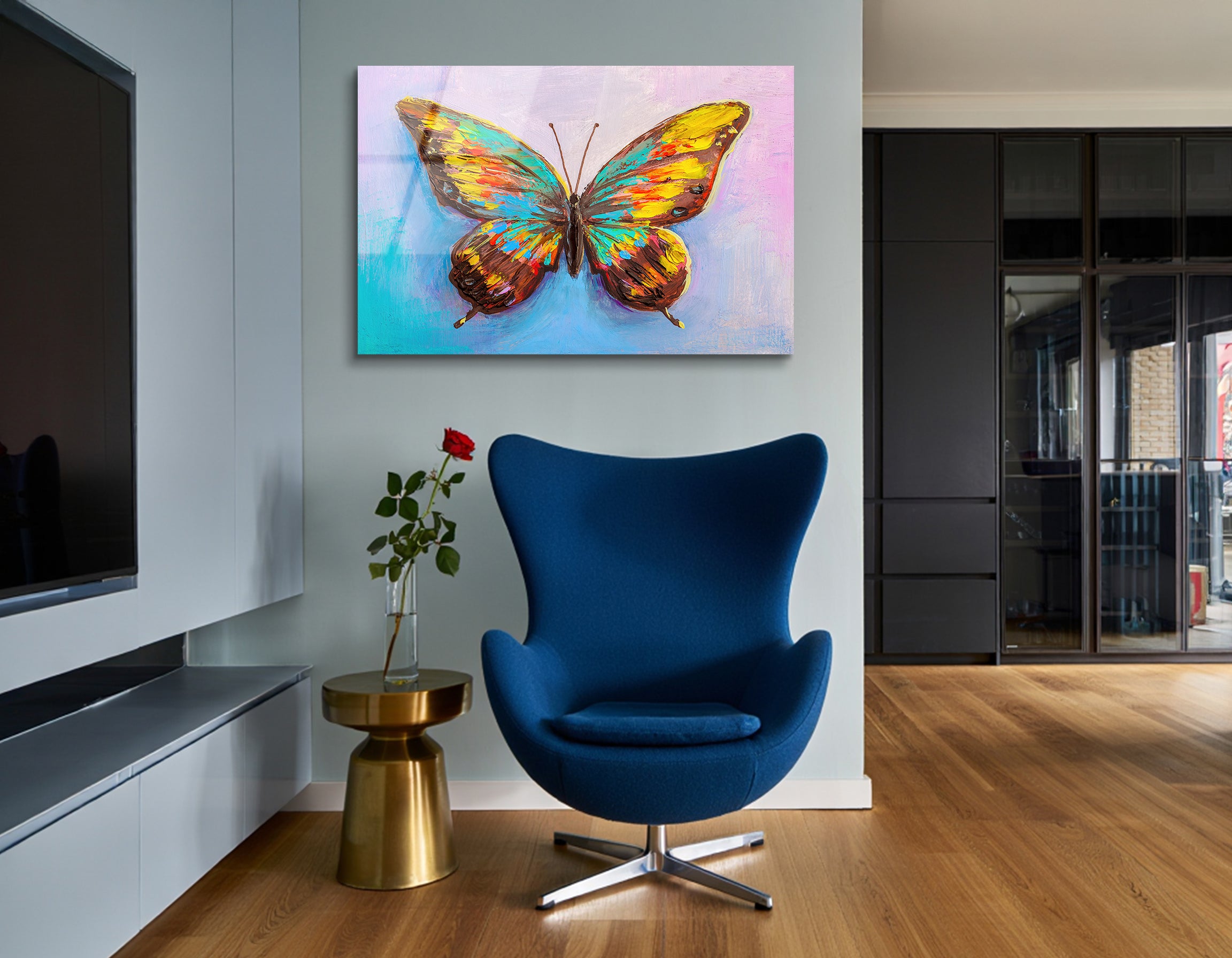 Butterfly Oil Painting | Premium HD Metal Wall Art