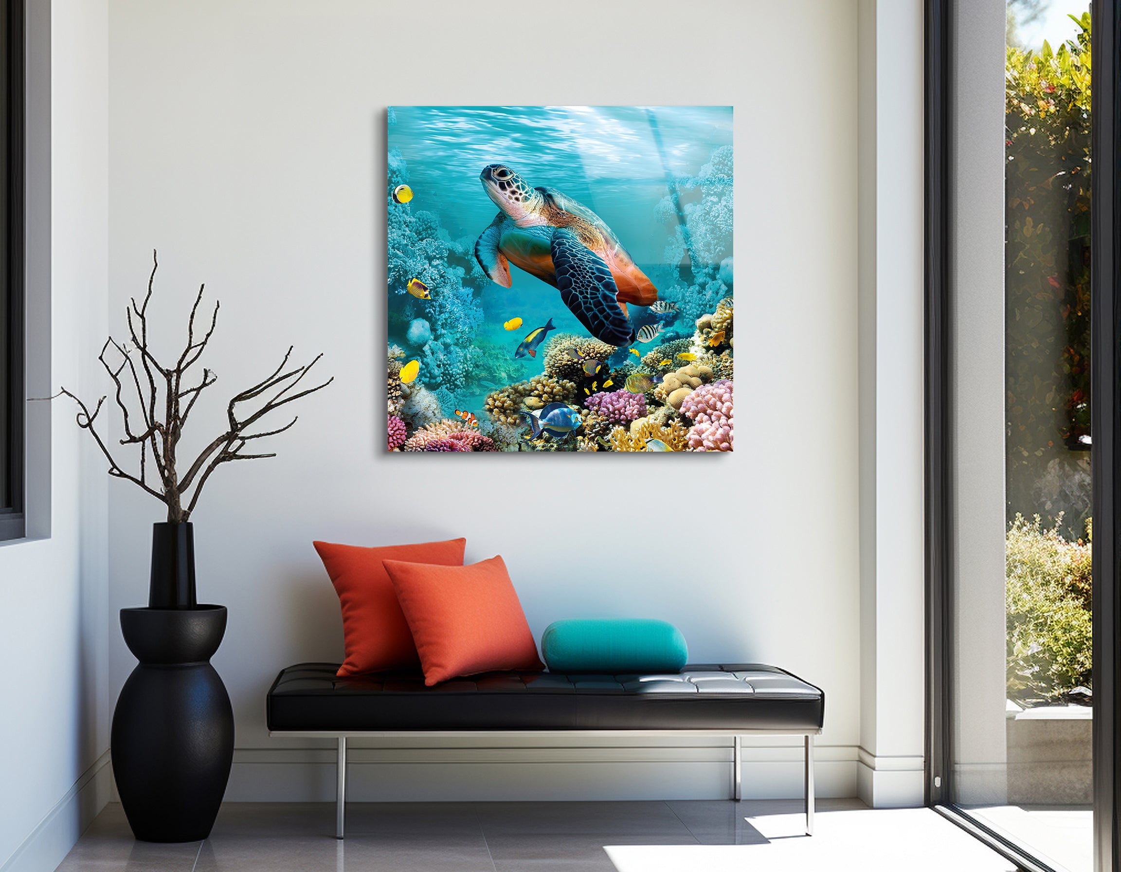 Underwater World 3D Floor Art | Premium HD Metal Wall Art