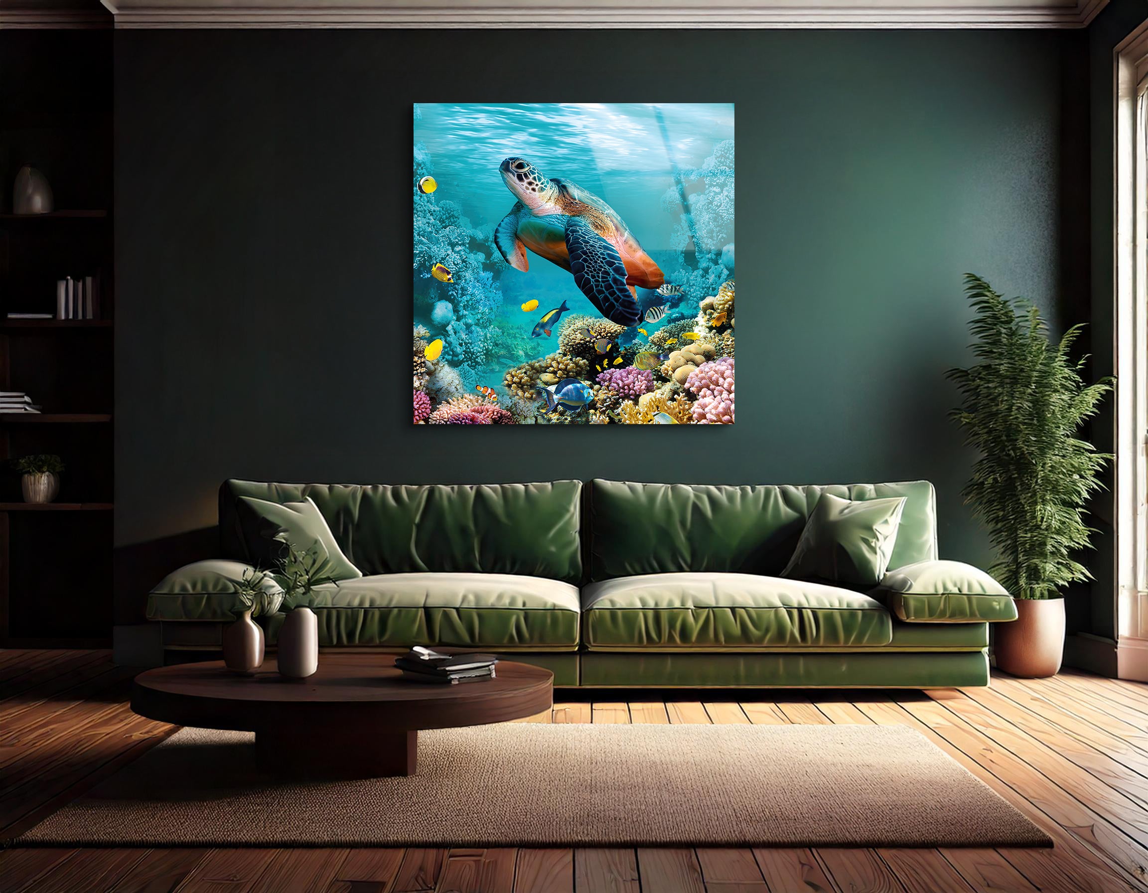 Underwater World 3D Floor Art | Premium HD Metal Wall Art