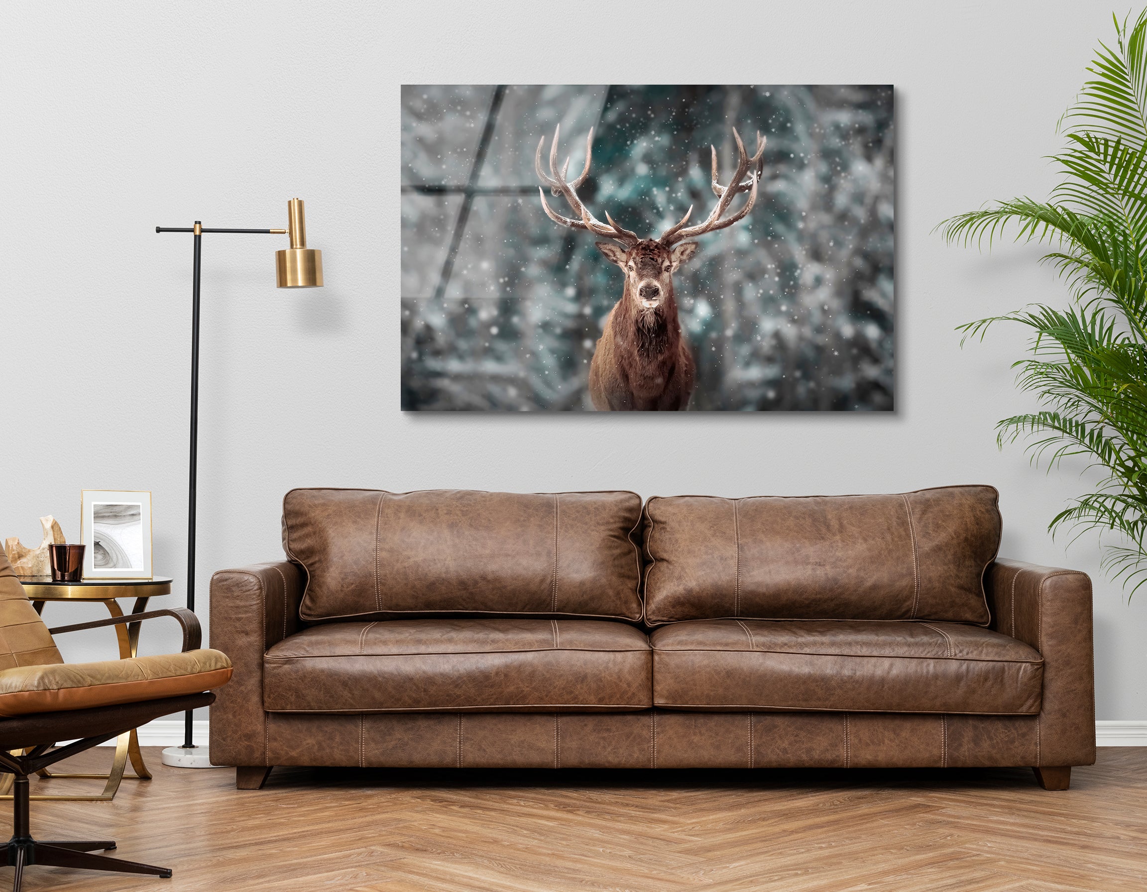 Winter Deer in Snowy Forest | Premium HD Metal Wall Art