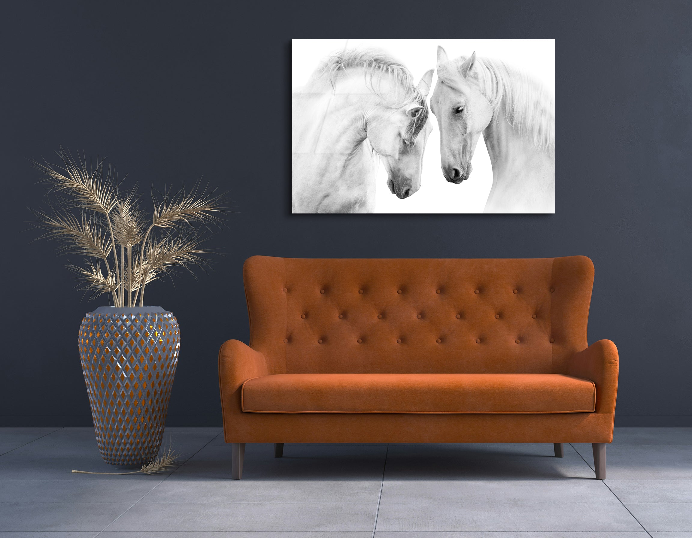 White Horses in Harmony | Premium HD Metal Wall Art