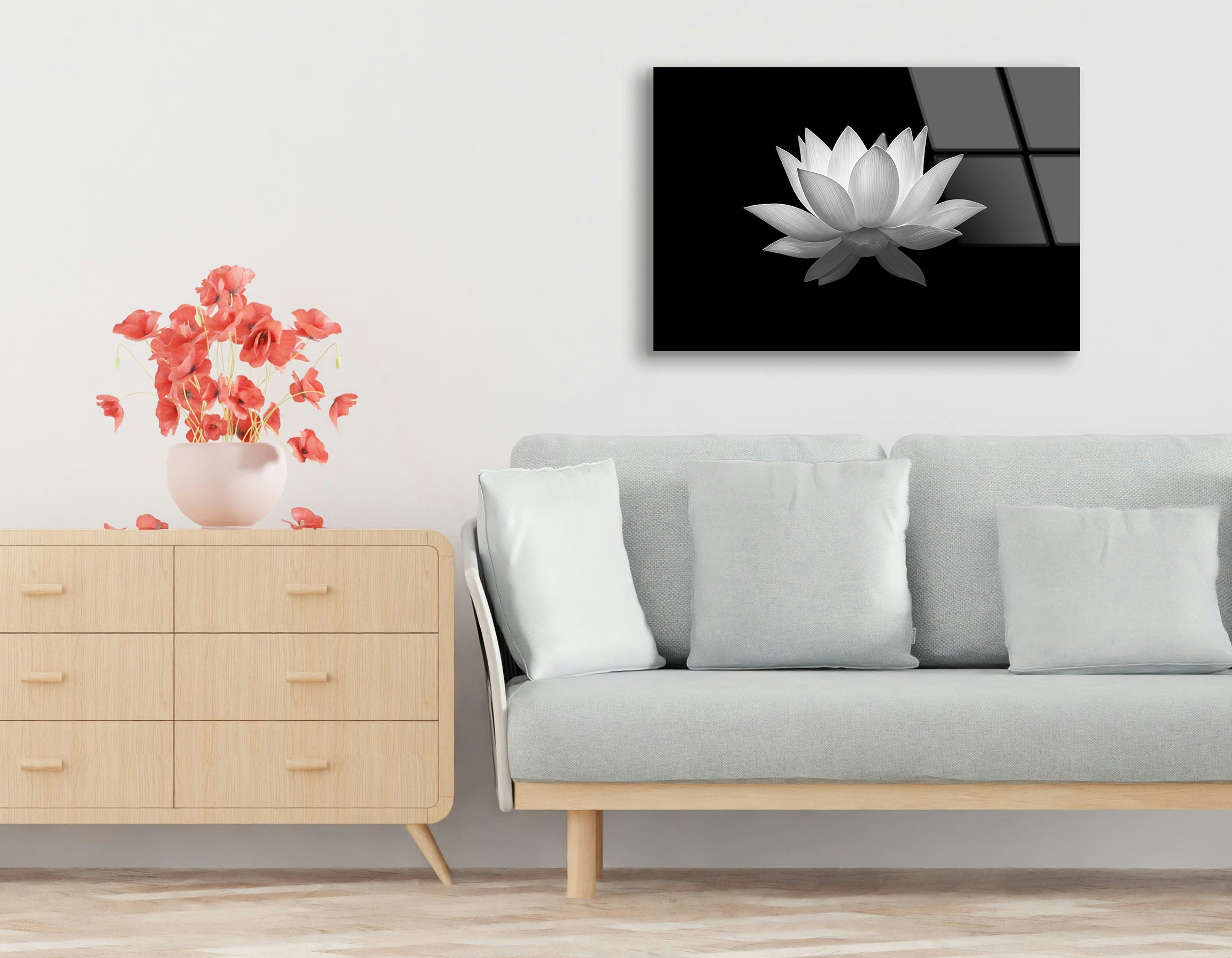 White Lotus Flower | Premium HD Metal Wall Art