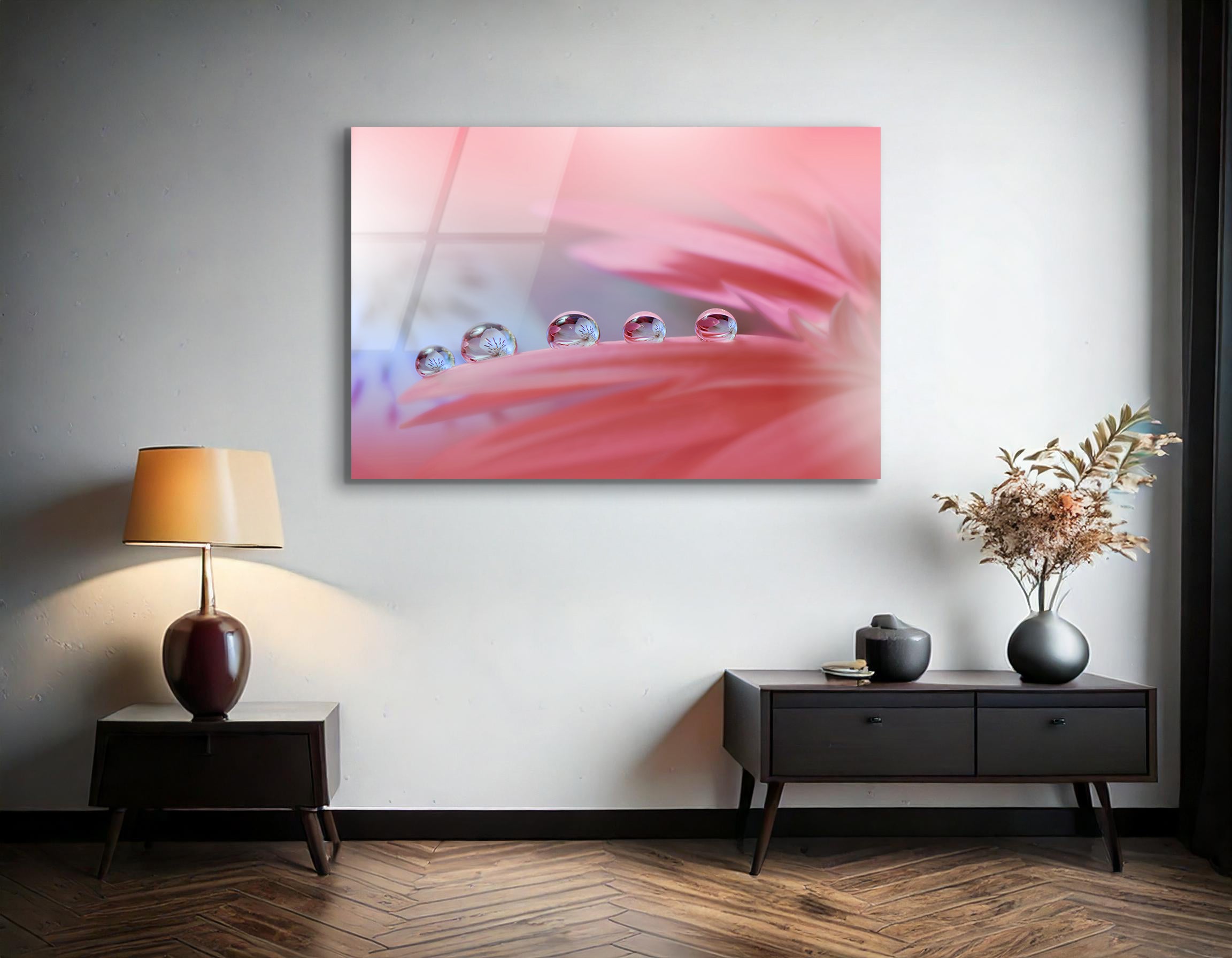 Gerbera Daisy Flower with Pastel Pink Background | Premium HD Metal Wall Art