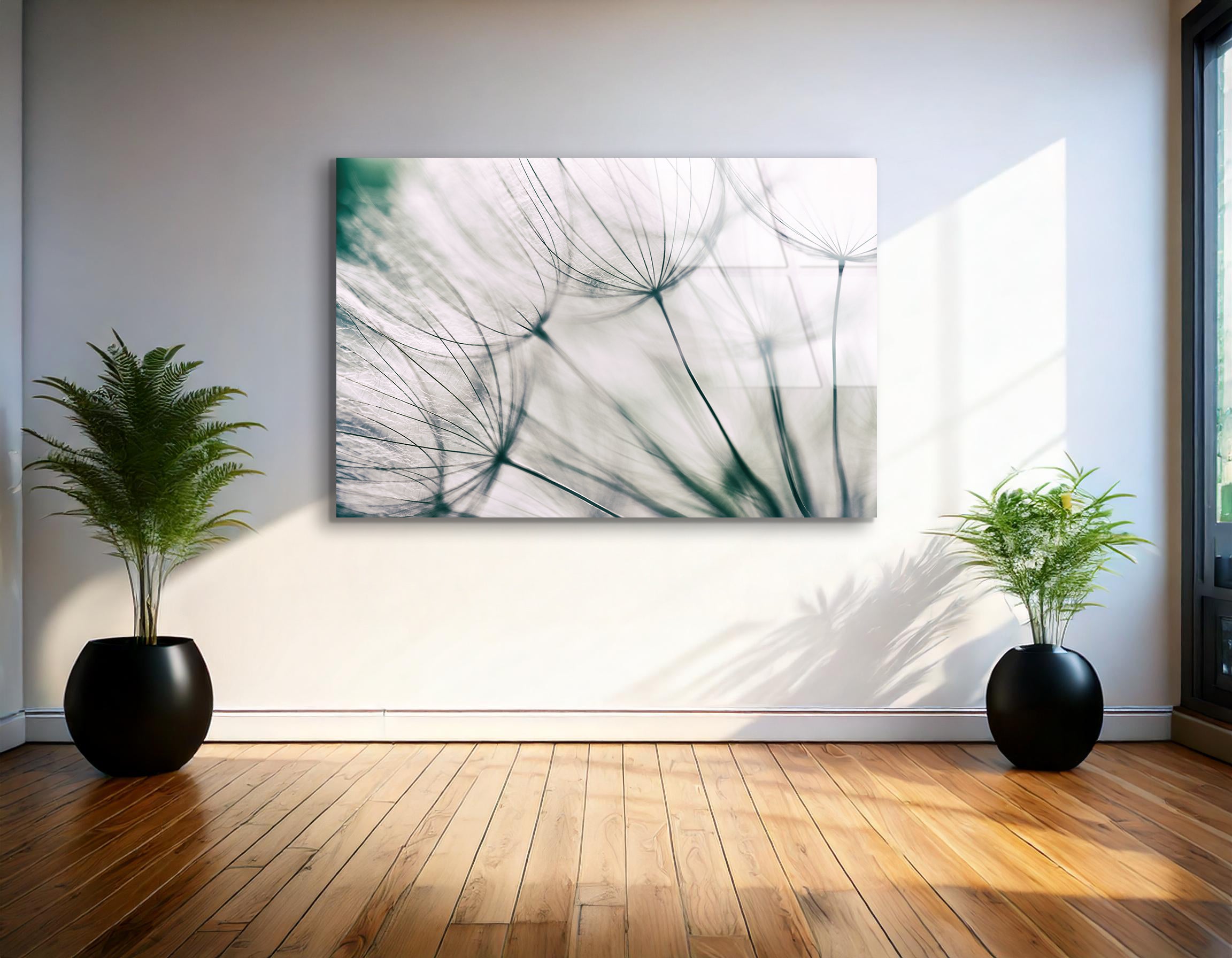 Vintage Effect Abstract Dandelion Flower Close-Up | Premium HD Metal Wall Art