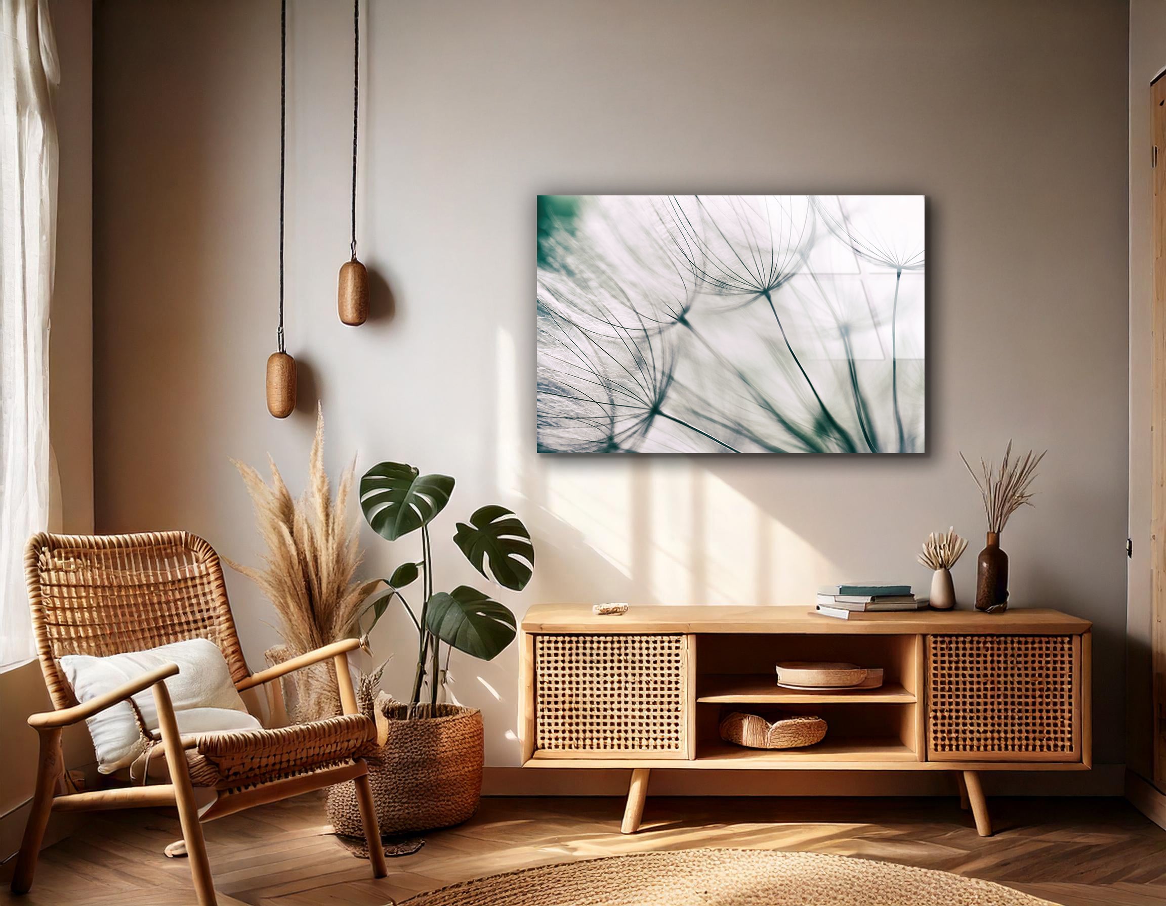 Vintage Effect Abstract Dandelion Flower Close-Up | Premium HD Metal Wall Art