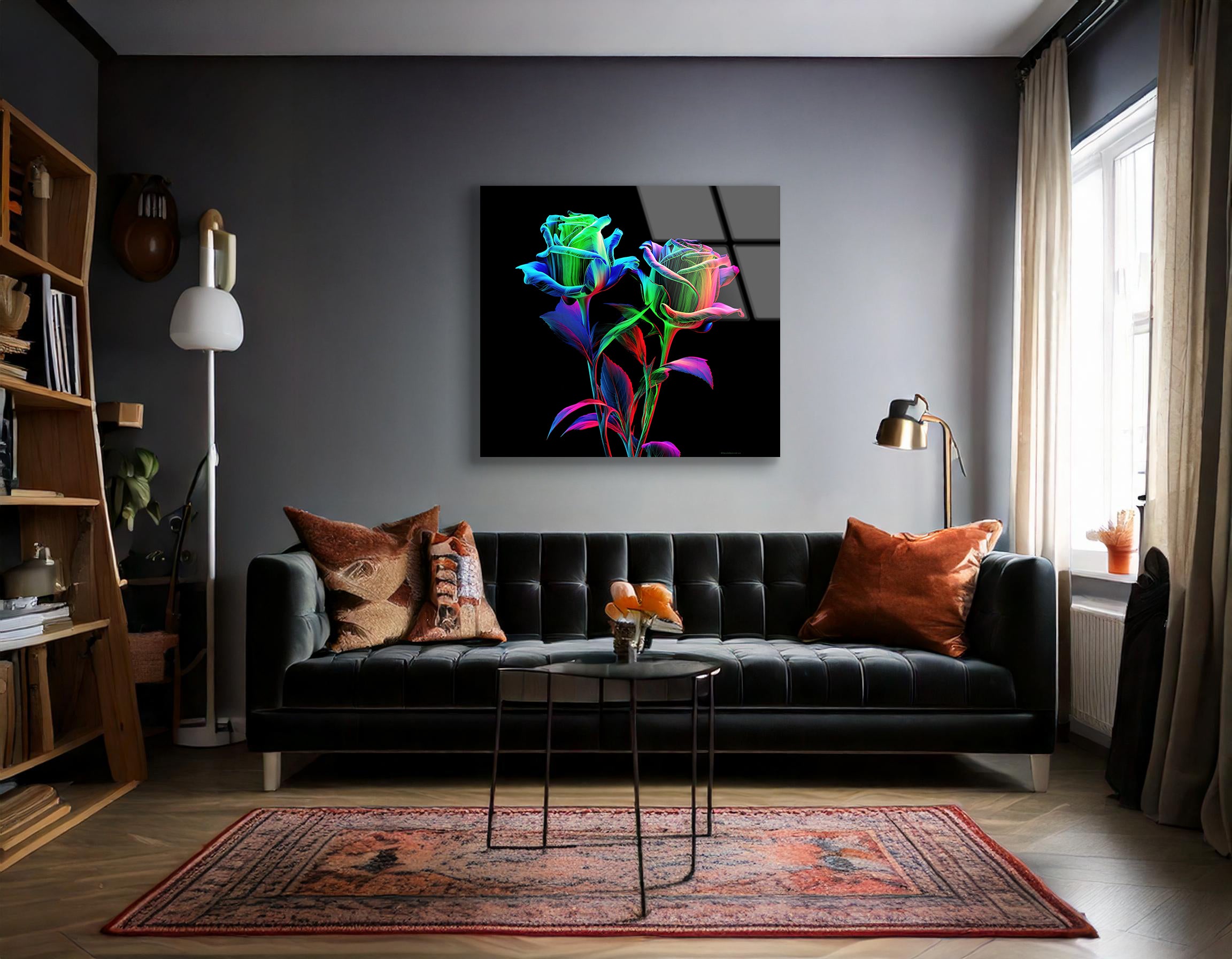 Elegant Flower Design in Bright Colors | Premium HD Metal Wall Art