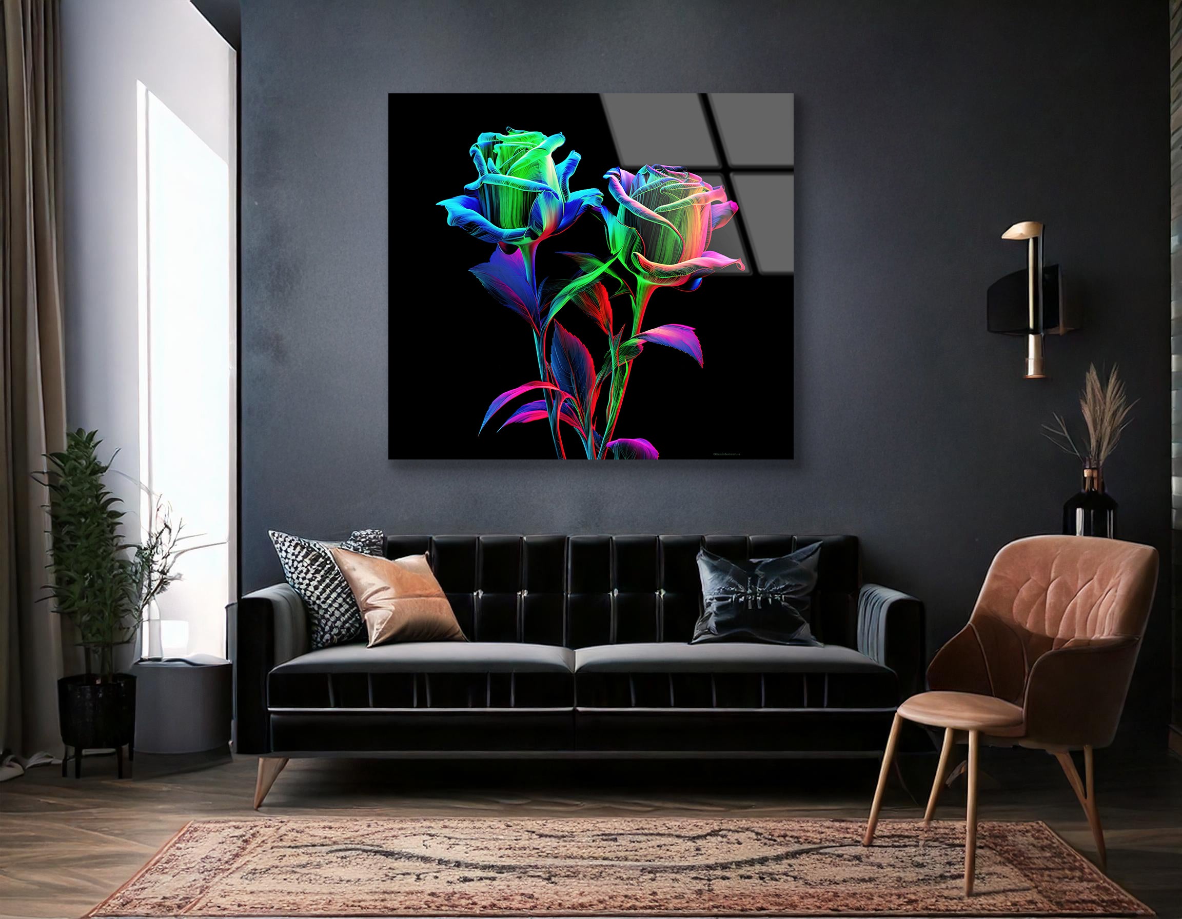 Elegant Flower Design in Bright Colors | Premium HD Metal Wall Art