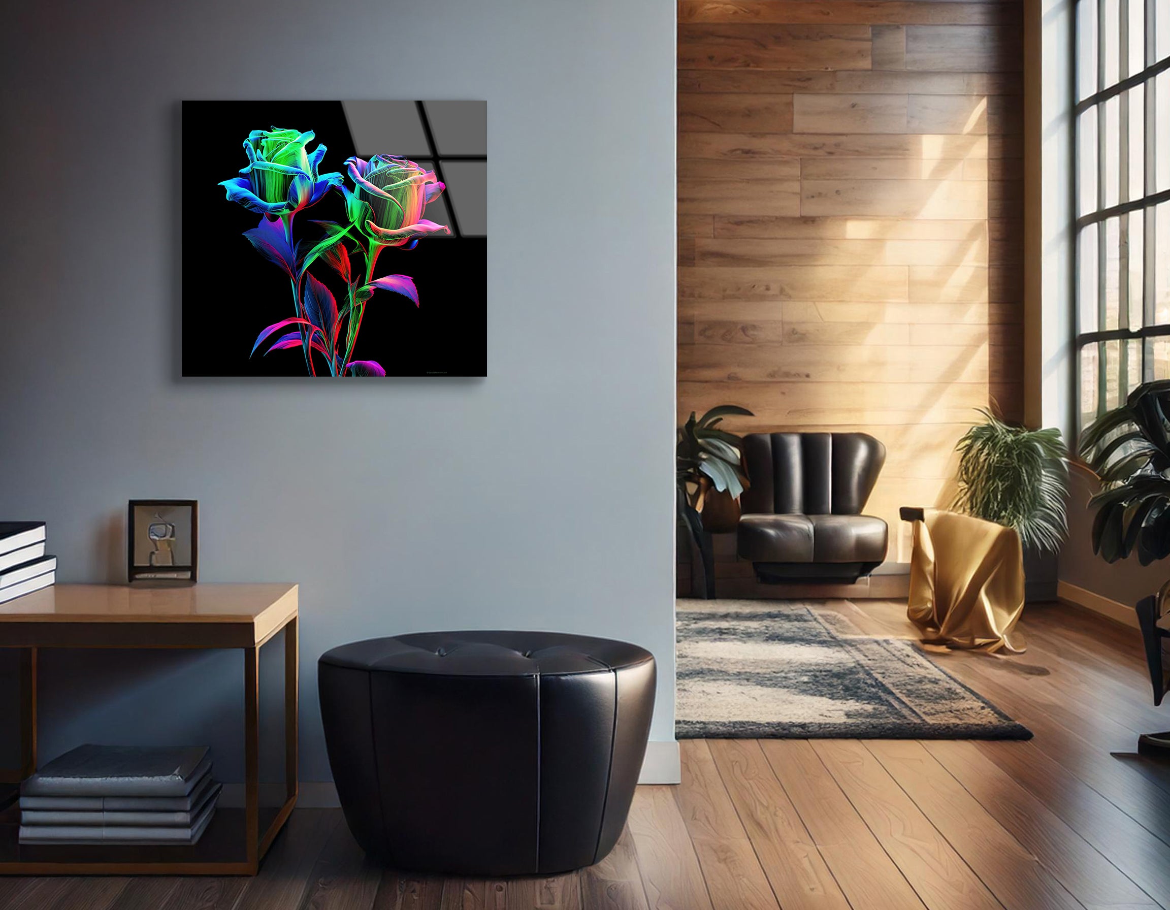 Elegant Flower Design in Bright Colors | Premium HD Metal Wall Art