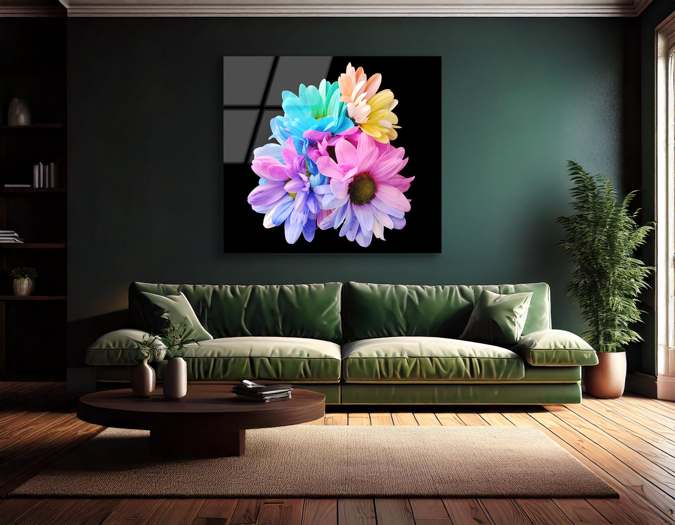 Colorful Flower Heads | Premium HD Metal Wall Art