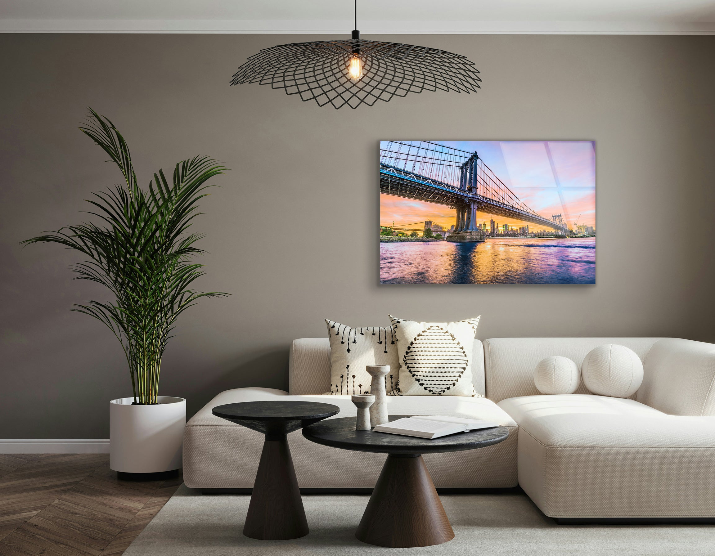 Manhattan Bridge over the East River | Premium HD Metal Wall Art