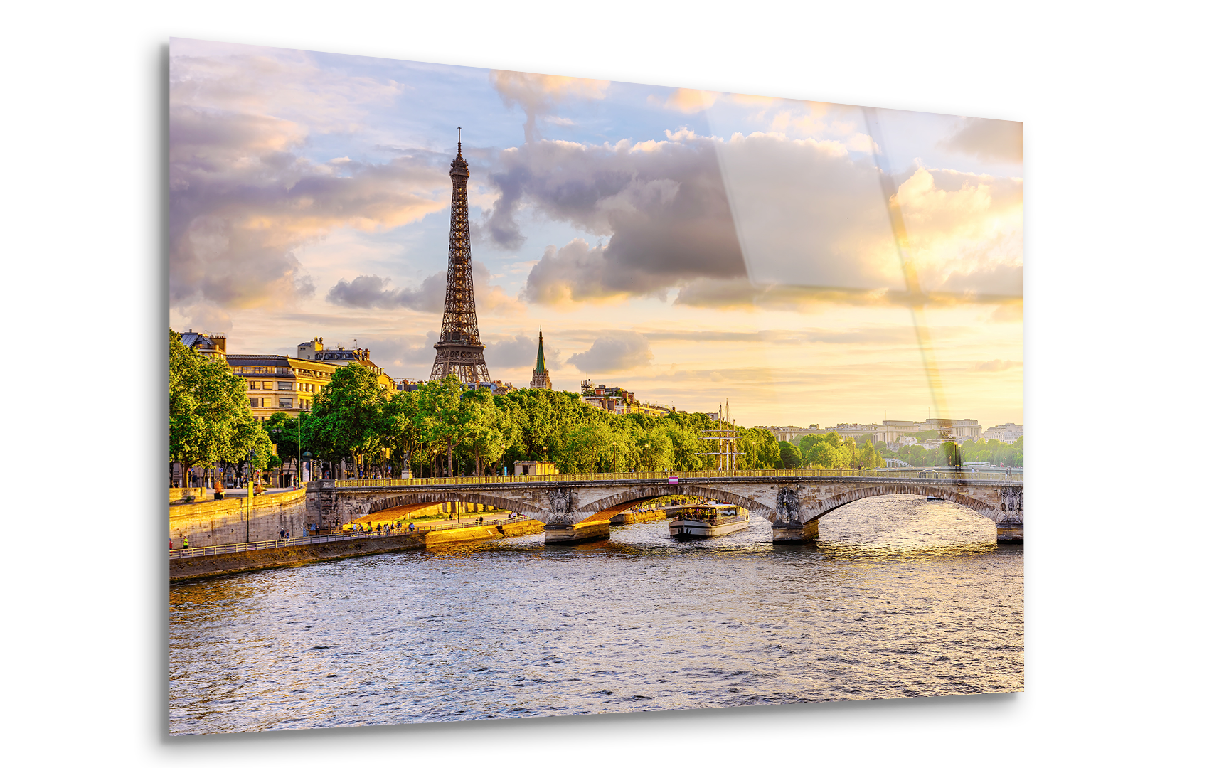Eiffel Tower at Sunset | Premium HD Metal Wall Art