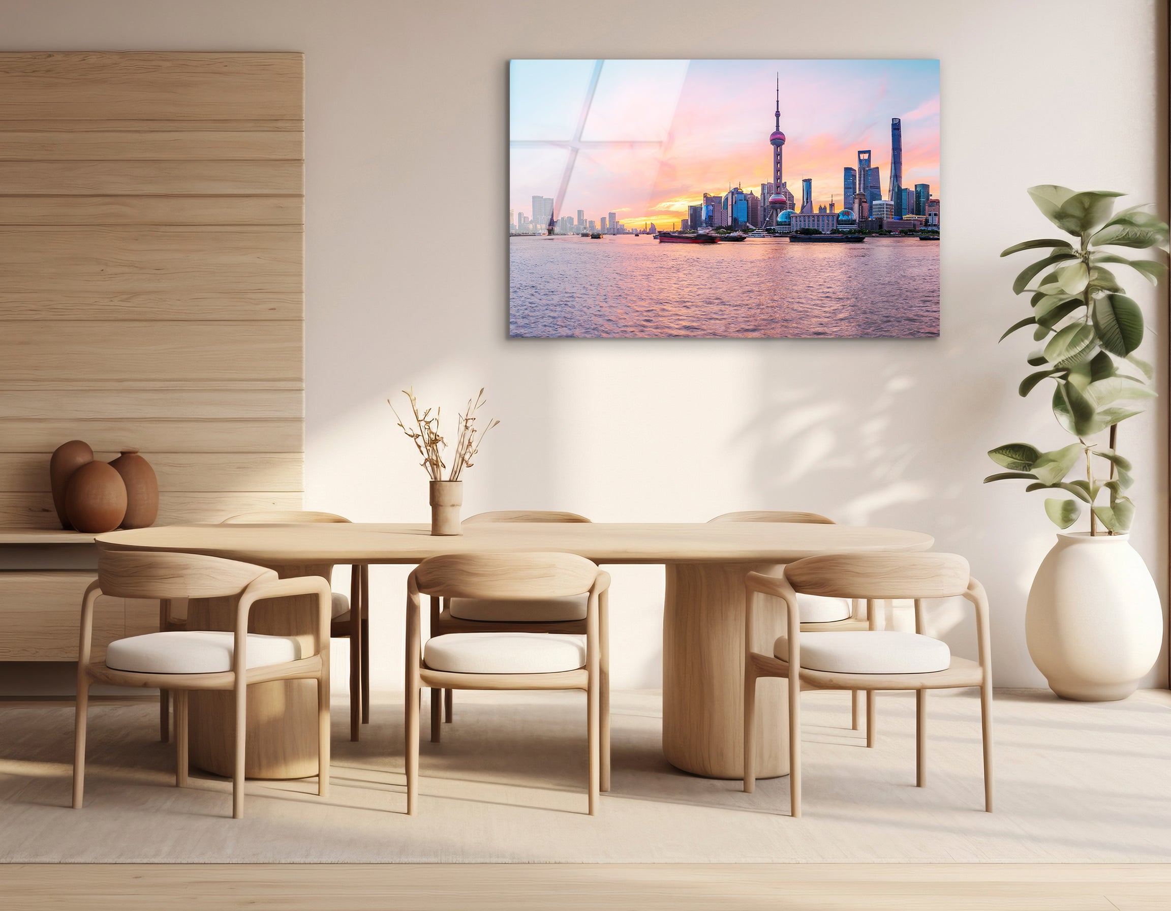 Shanghai Skyline at Sunrise | Premium HD Metal Wall Art