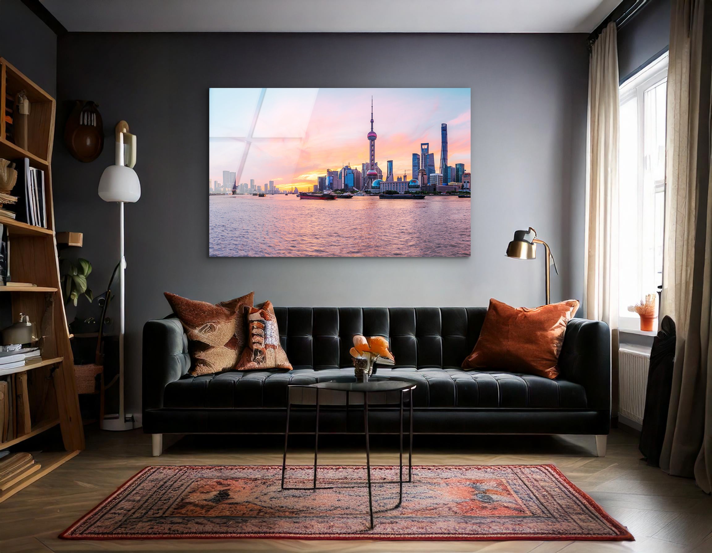 Shanghai Skyline at Sunrise | Premium HD Metal Wall Art