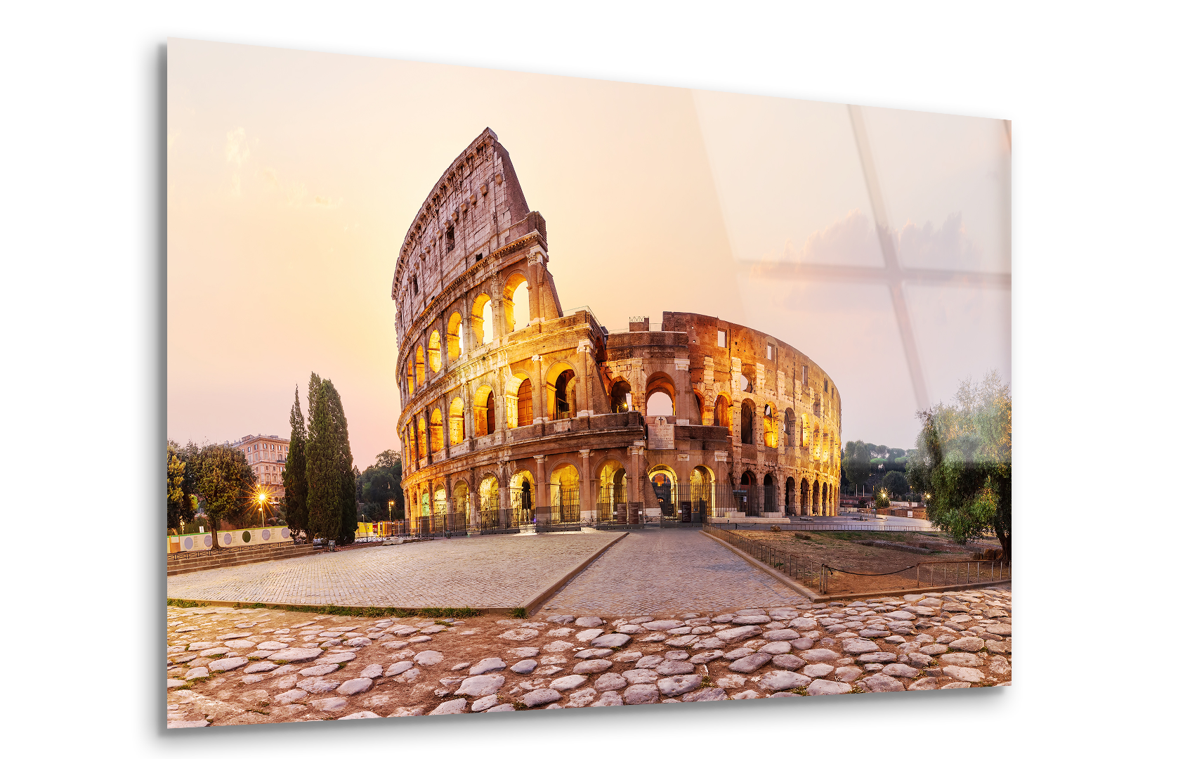 Roman Coliseum at Sunrise | Premium HD Metal Wall Art