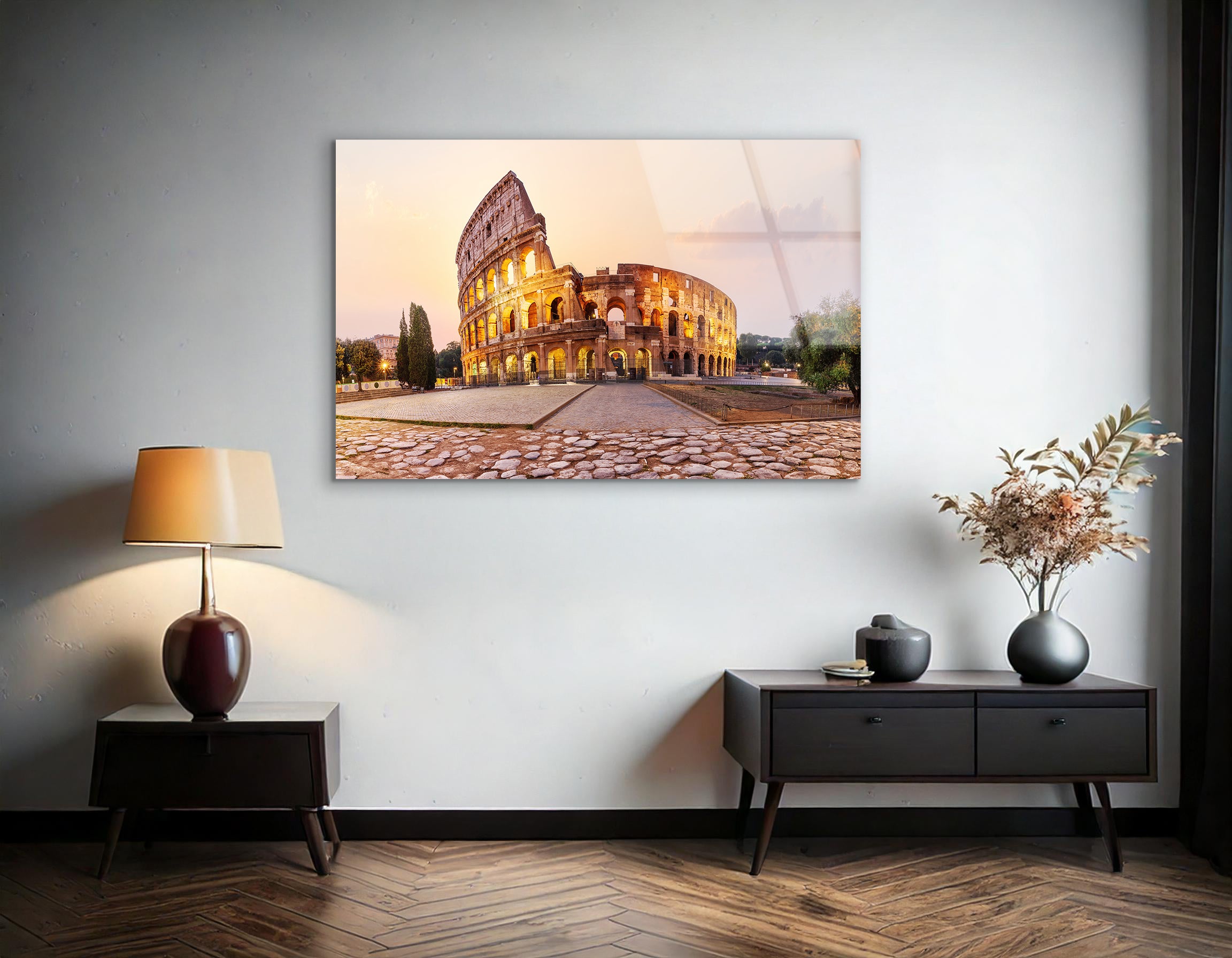 Roman Coliseum at Sunrise | Premium HD Metal Wall Art