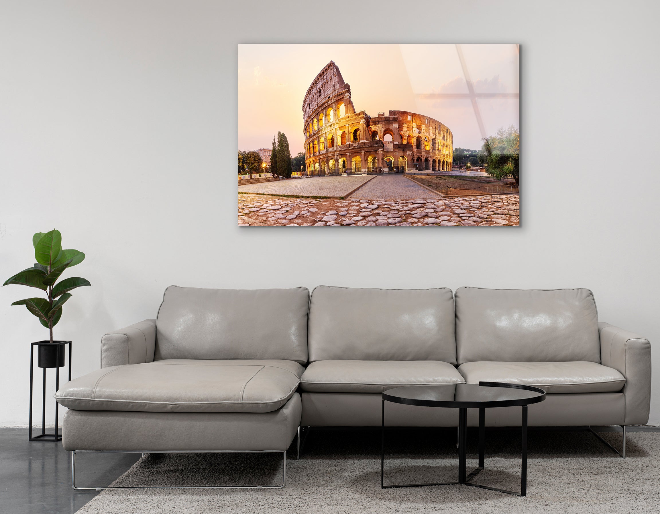 Roman Coliseum at Sunrise | Premium HD Metal Wall Art