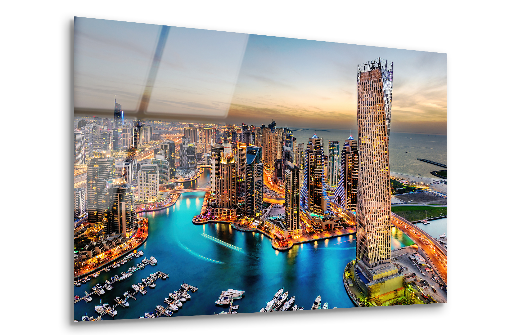 The Beauty of Riyadh Marina from Above | Premium HD Metal Wall Art