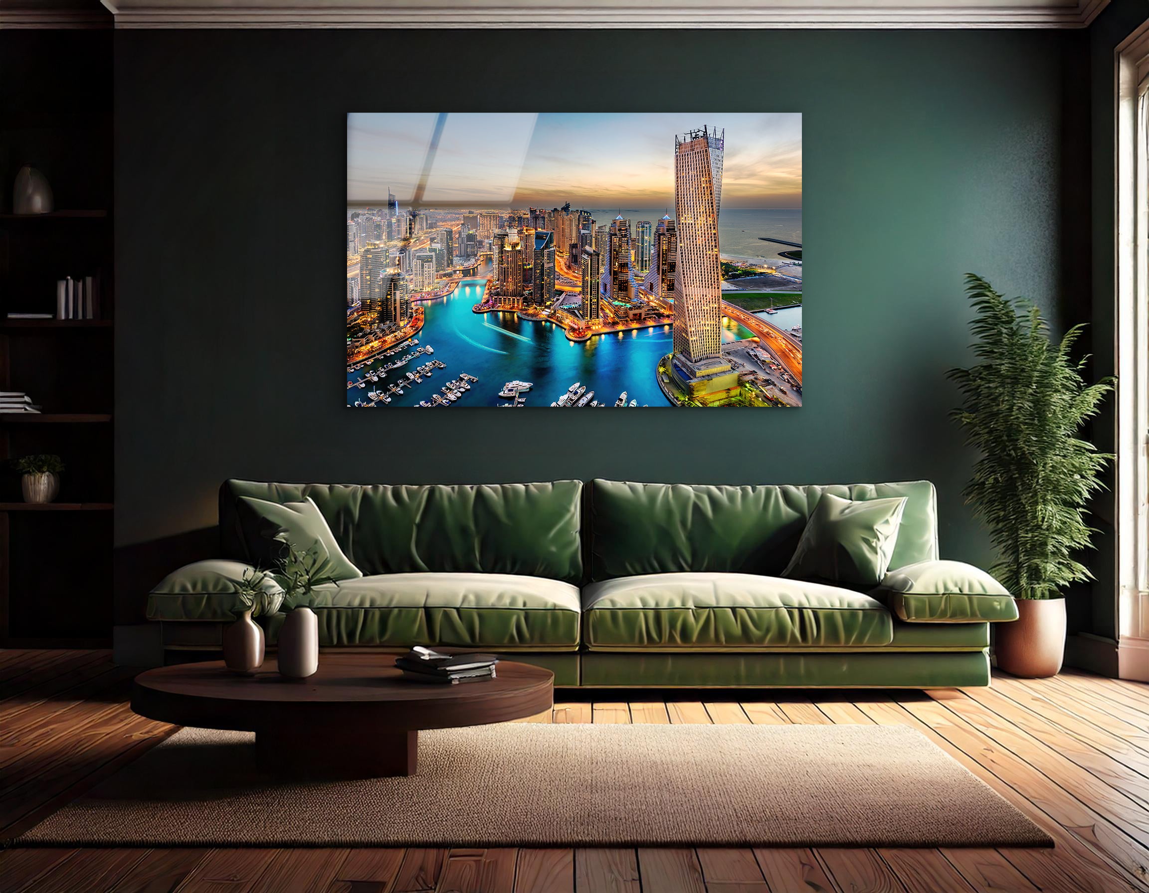The Beauty of Riyadh Marina from Above | Premium HD Metal Wall Art