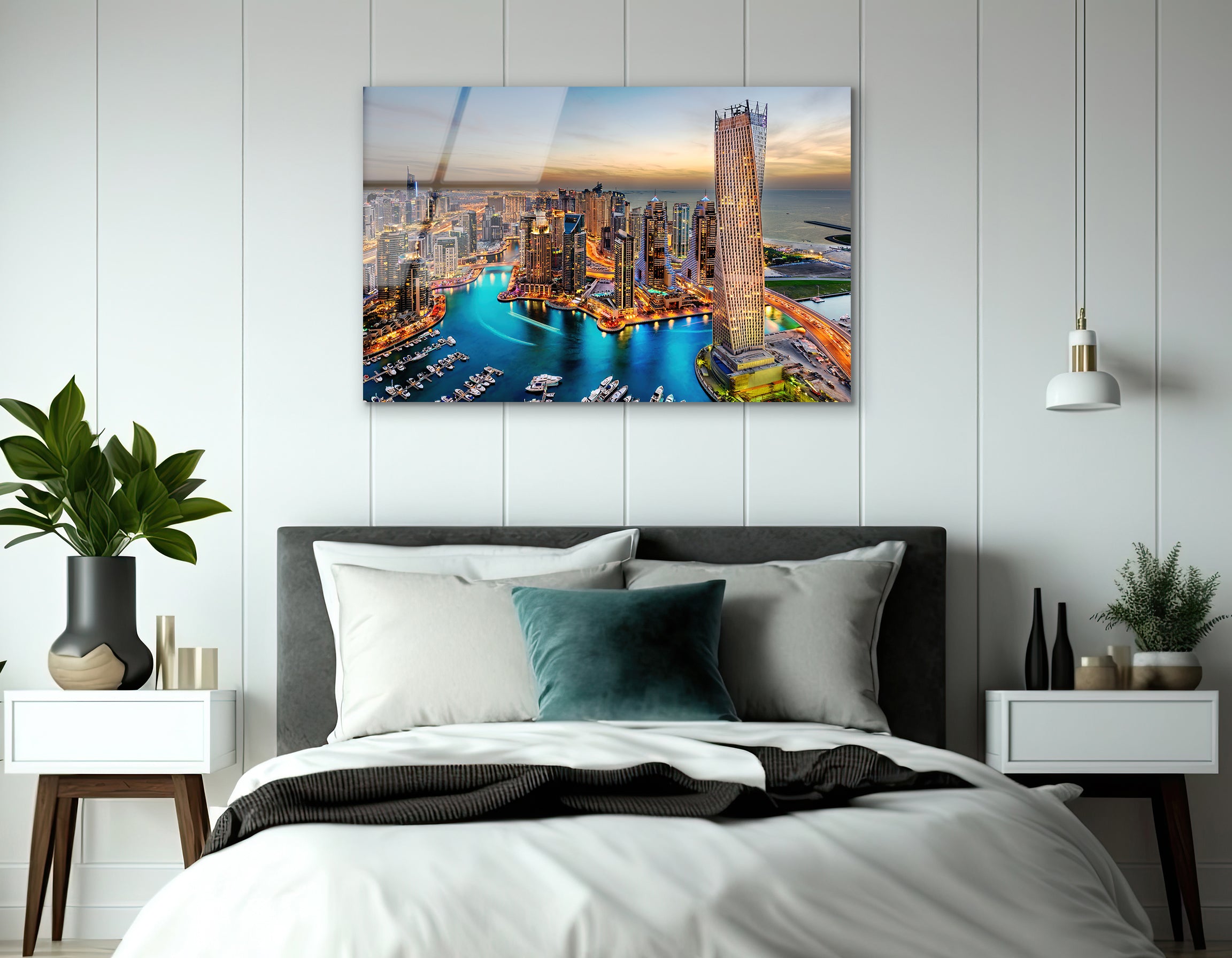 The Beauty of Riyadh Marina from Above | Premium HD Metal Wall Art