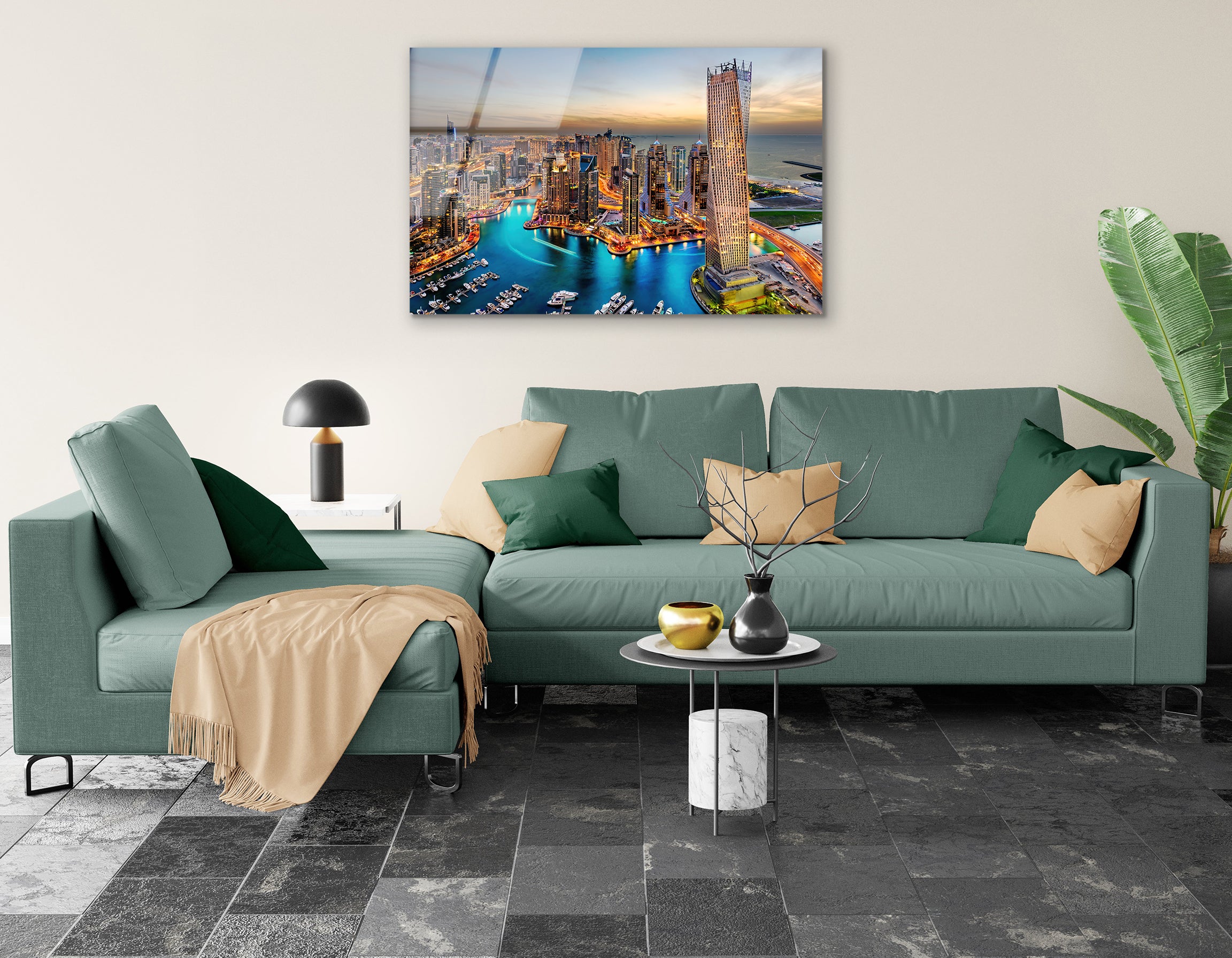 The Beauty of Riyadh Marina from Above | Premium HD Metal Wall Art