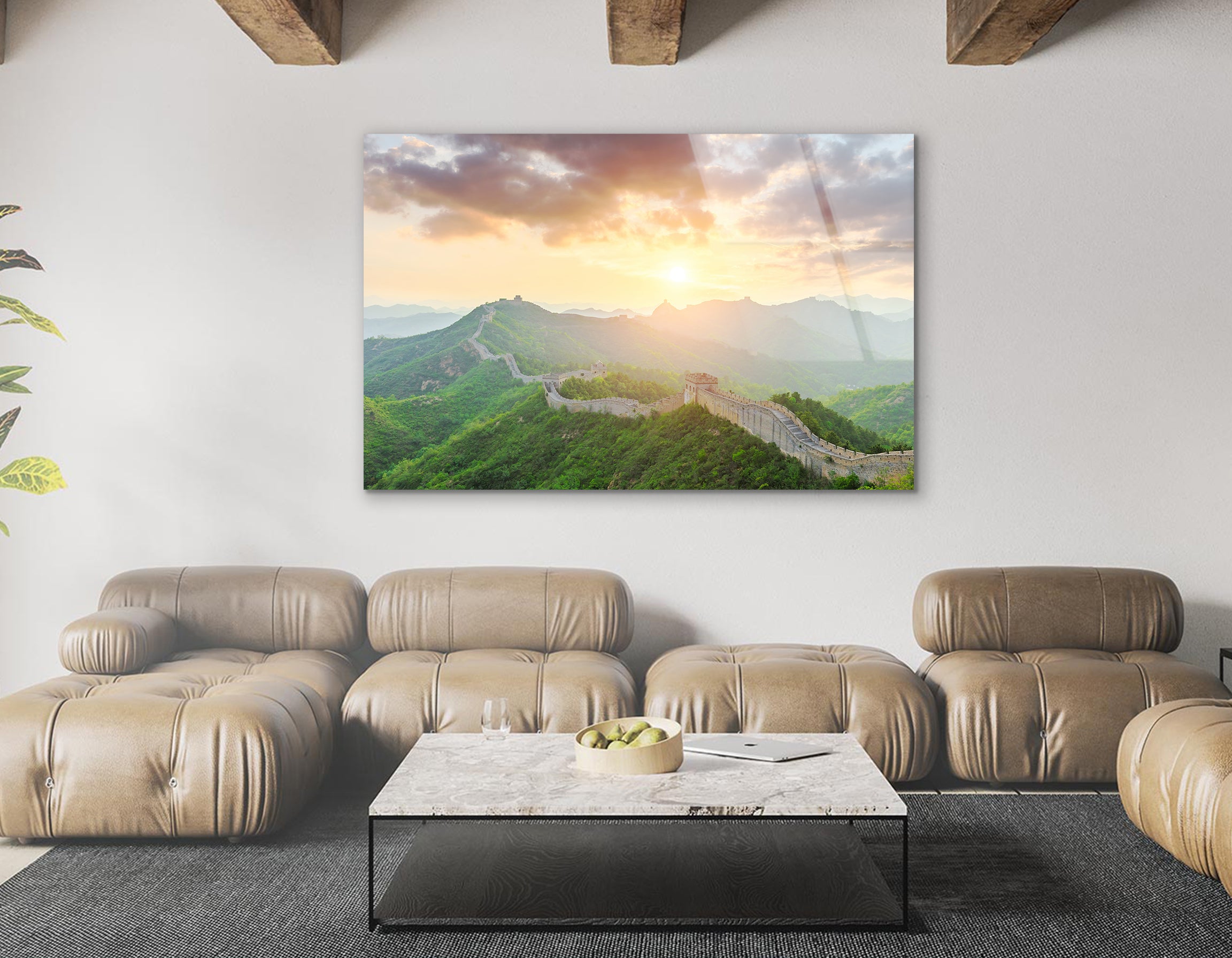 The Great Wall of China at Sunset | Premium HD Metal Wall Art