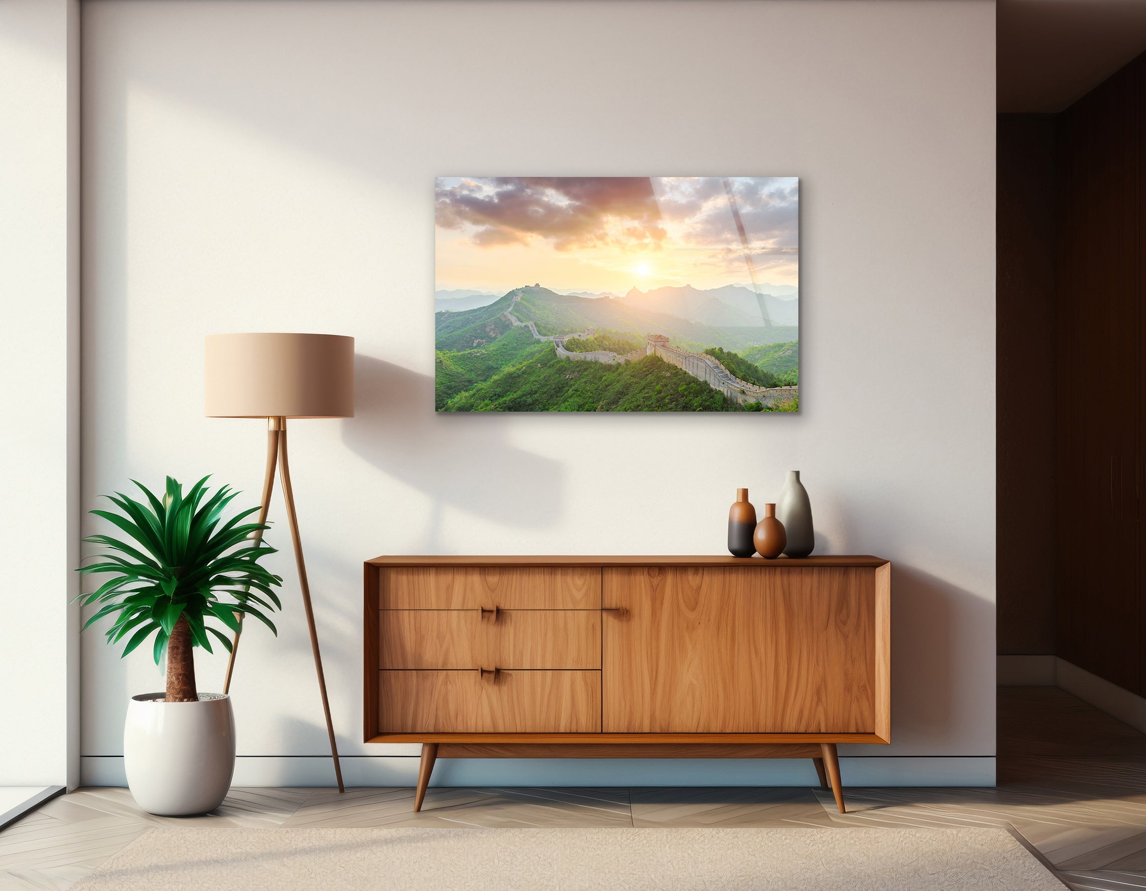 The Great Wall of China at Sunset | Premium HD Metal Wall Art