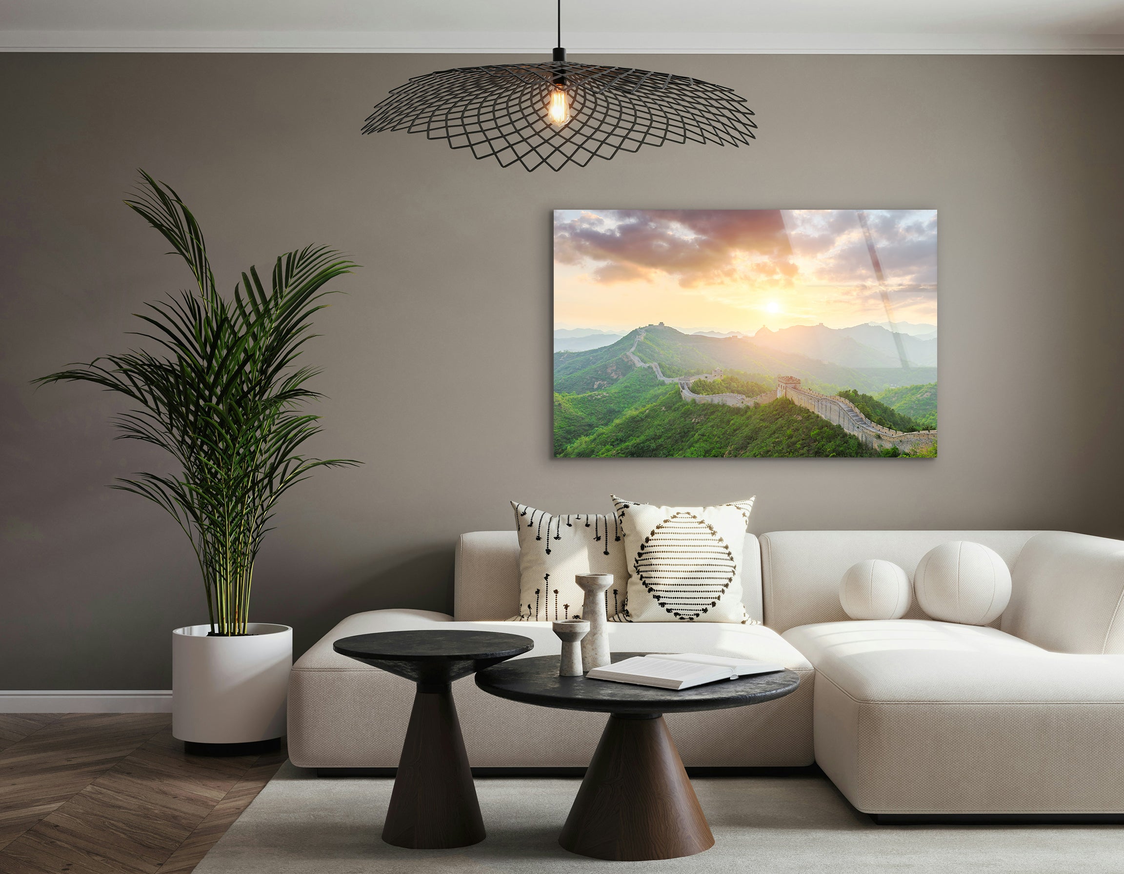 The Great Wall of China at Sunset | Premium HD Metal Wall Art