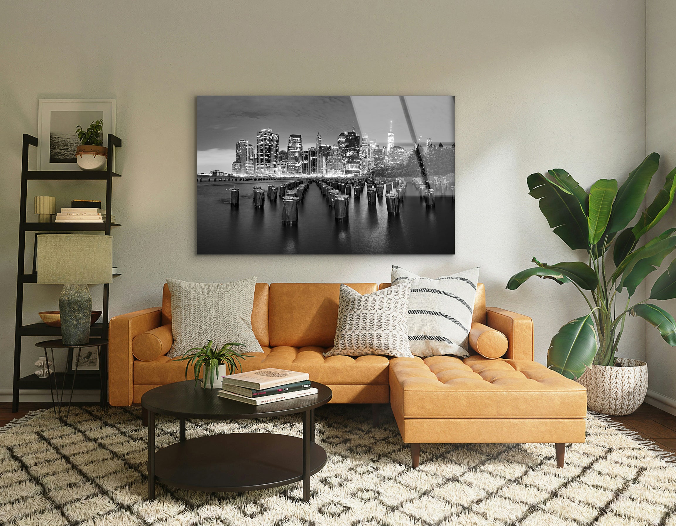 Black and White Lower Manhattan | Premium HD Metal Wall Art