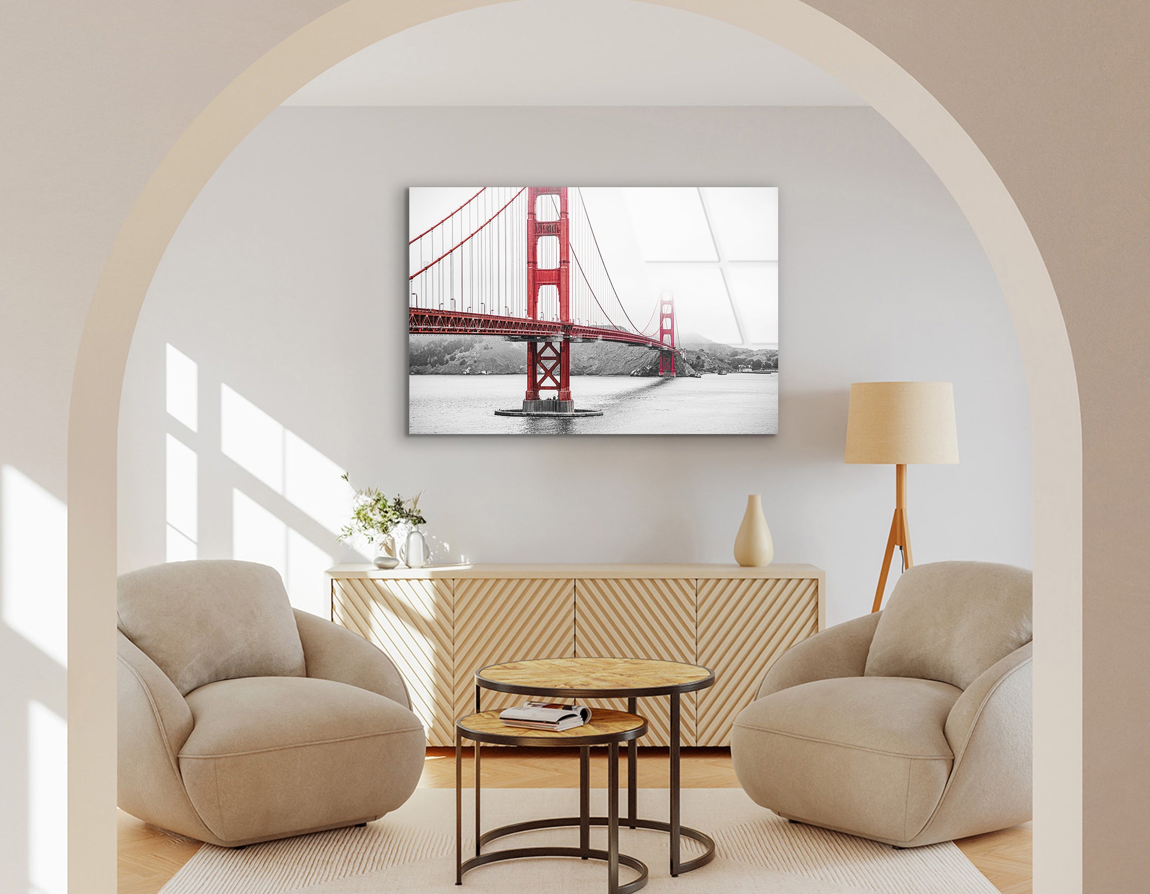 Golden Gate Bridge in Fog, San Francisco | Premium HD Metal Wall Art