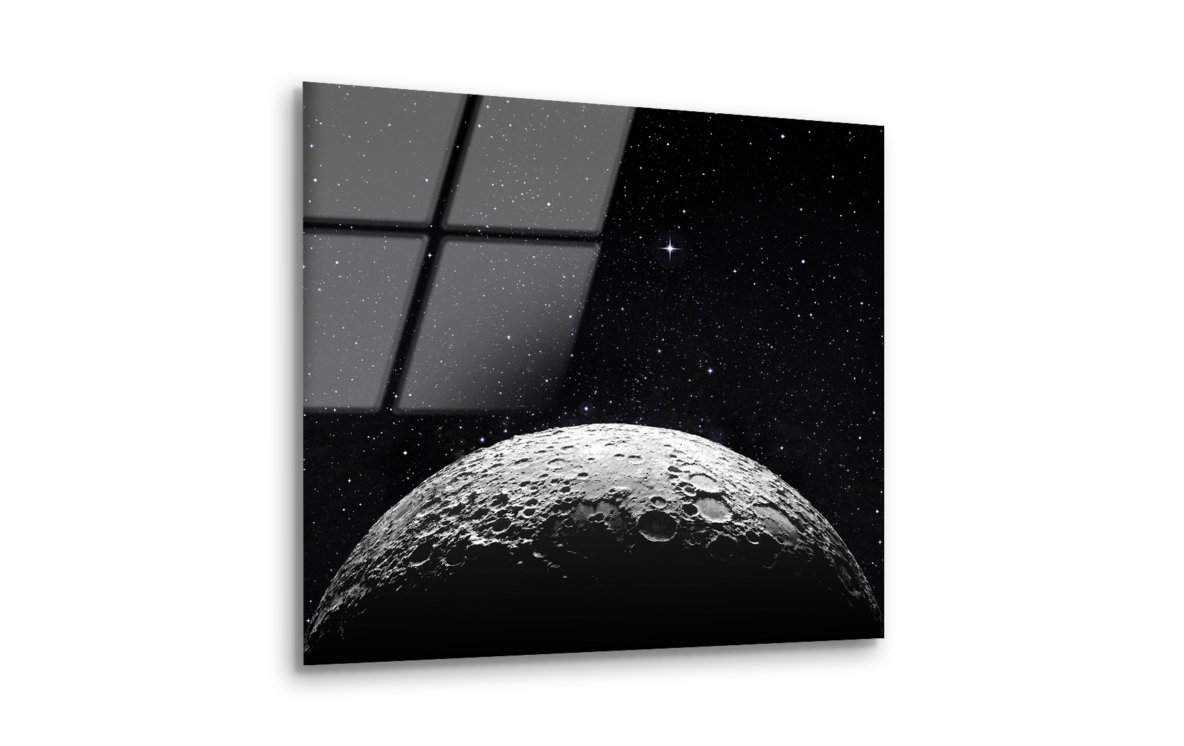 Moon Surface in Space | Premium HD Metal Wall Art