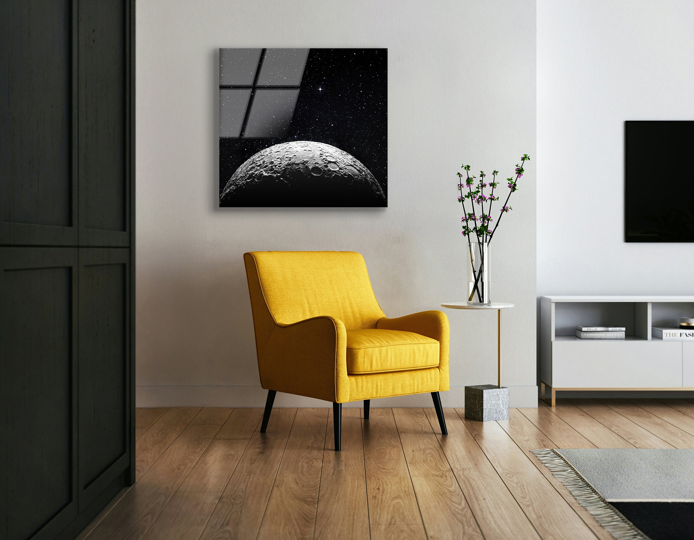 Moon Surface in Space | Premium HD Metal Wall Art