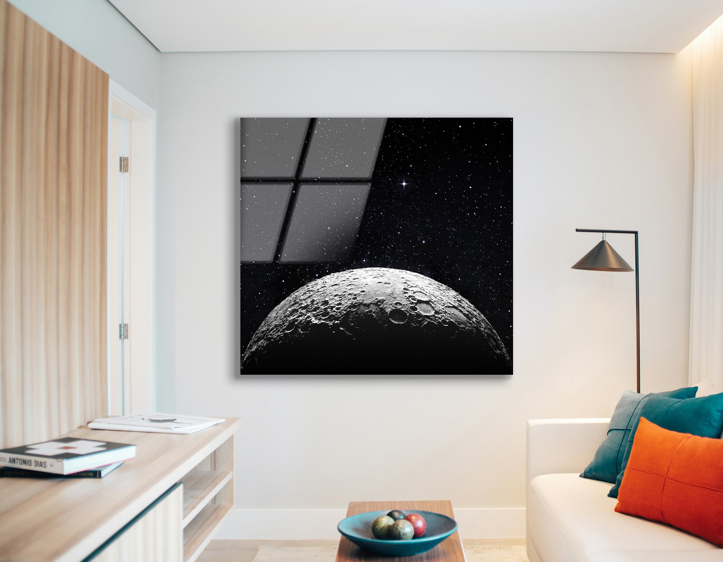 Moon Surface in Space | Premium HD Metal Wall Art