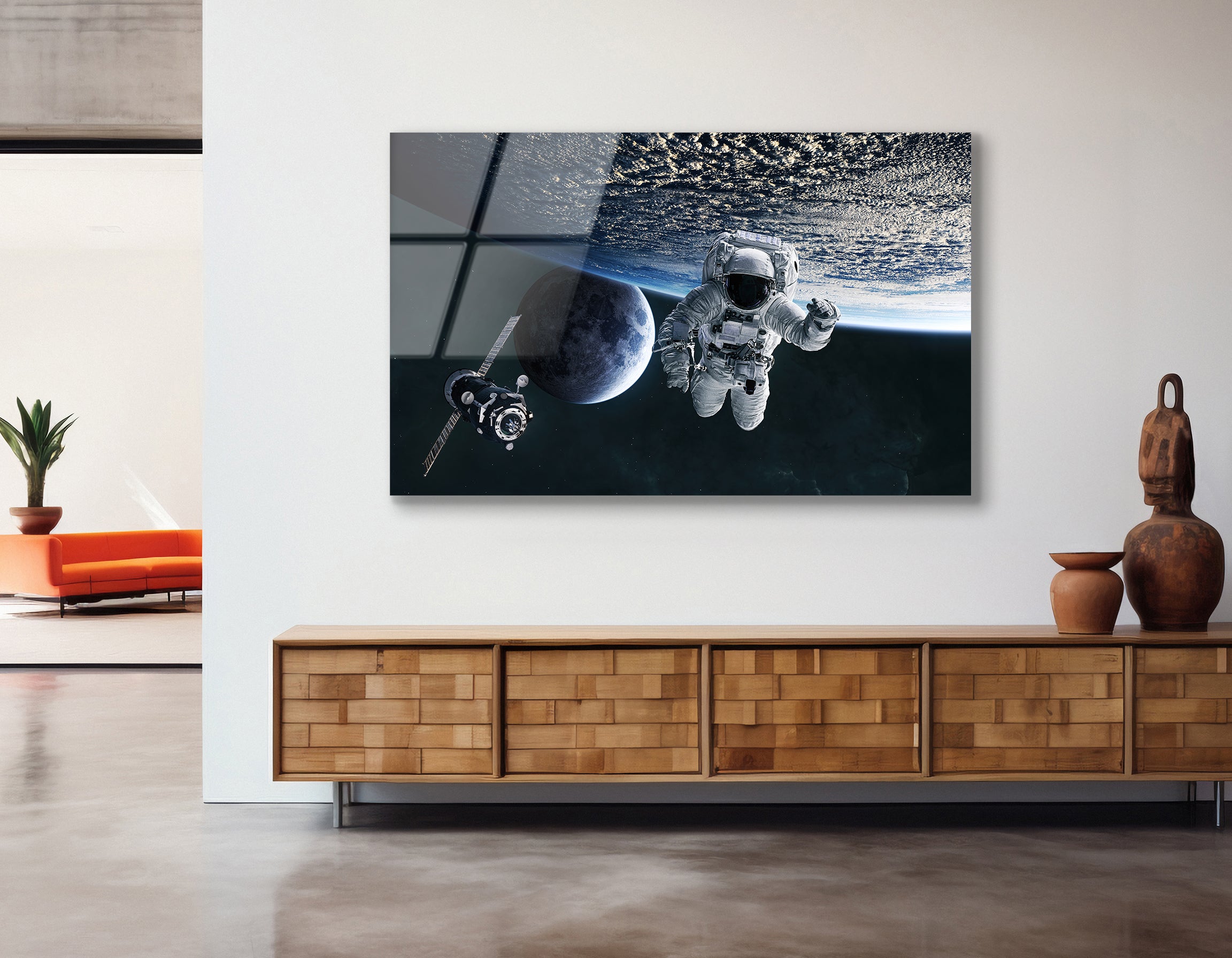 Astronaut in Low Earth Orbit | Premium HD Metal Wall Art - DezignArt