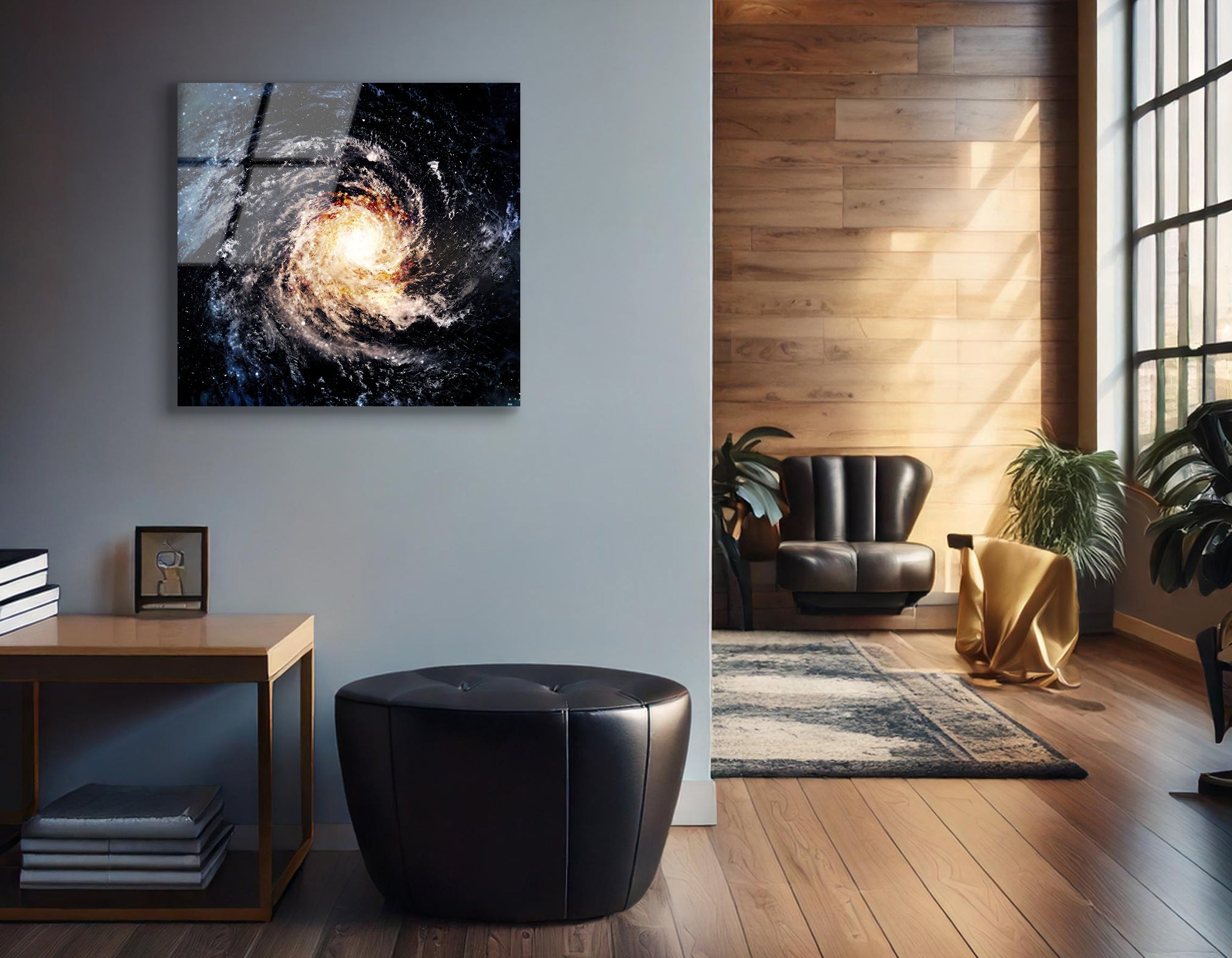 Incredibly Beautiful Spiral Galaxy in Deep Space | Premium HD Metal Wall Art
