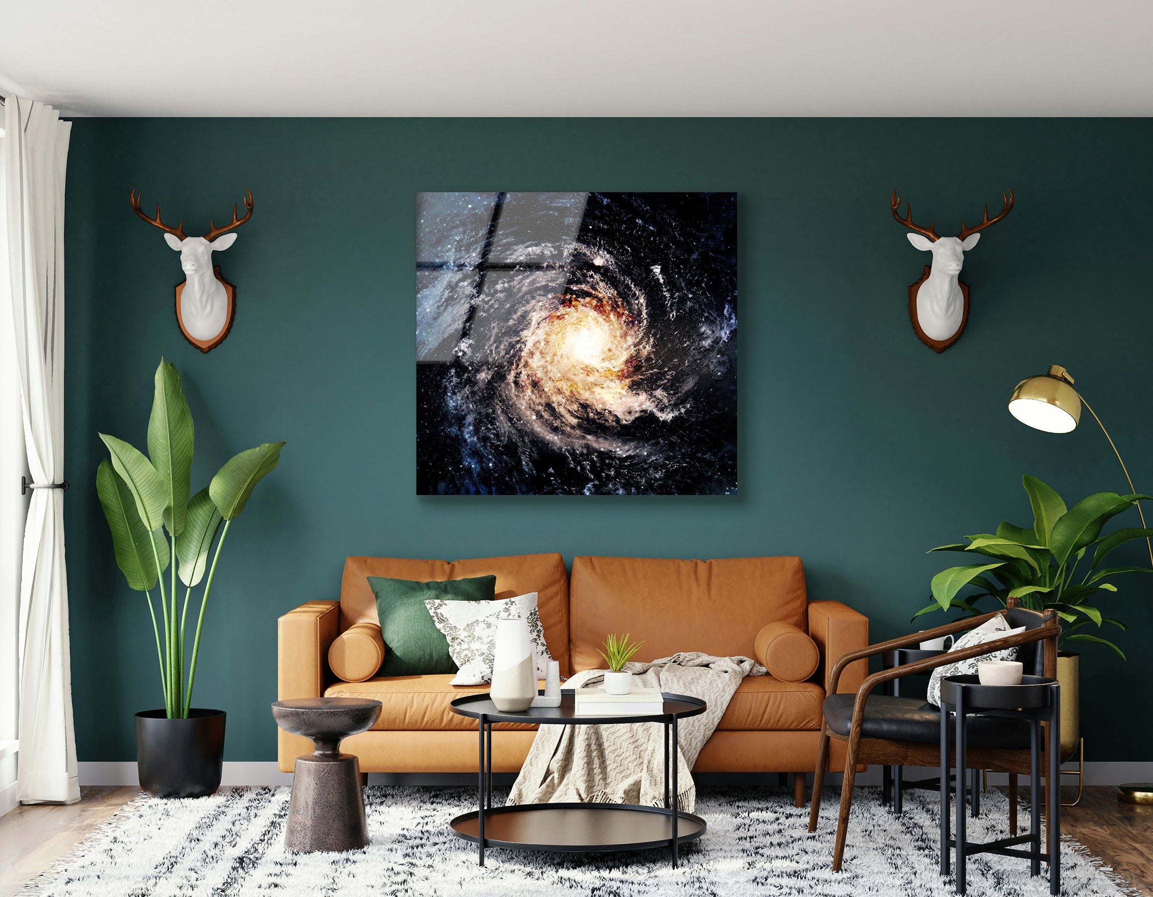 Incredibly Beautiful Spiral Galaxy in Deep Space | Premium HD Metal Wall Art