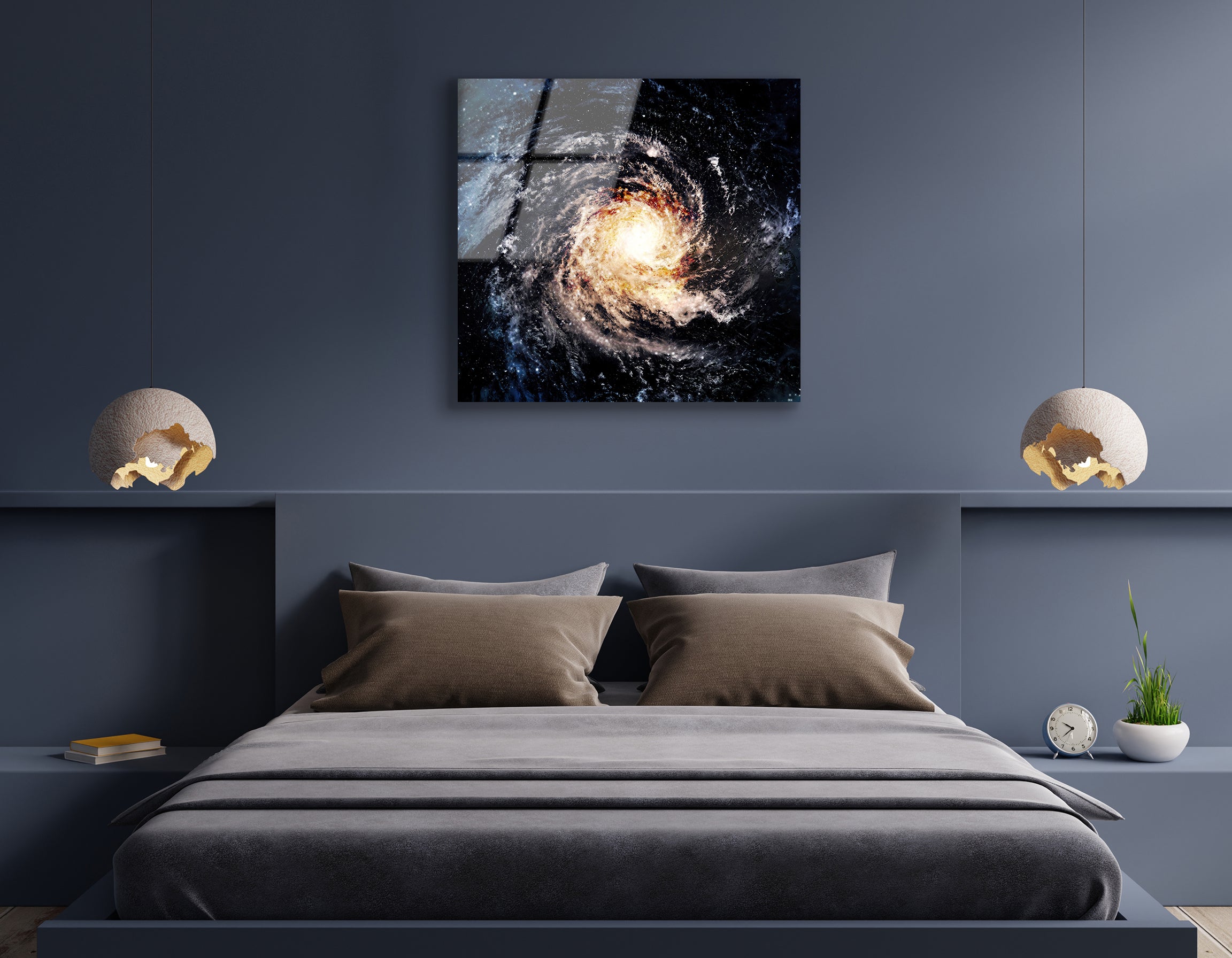 Incredibly Beautiful Spiral Galaxy in Deep Space | Premium HD Metal Wall Art