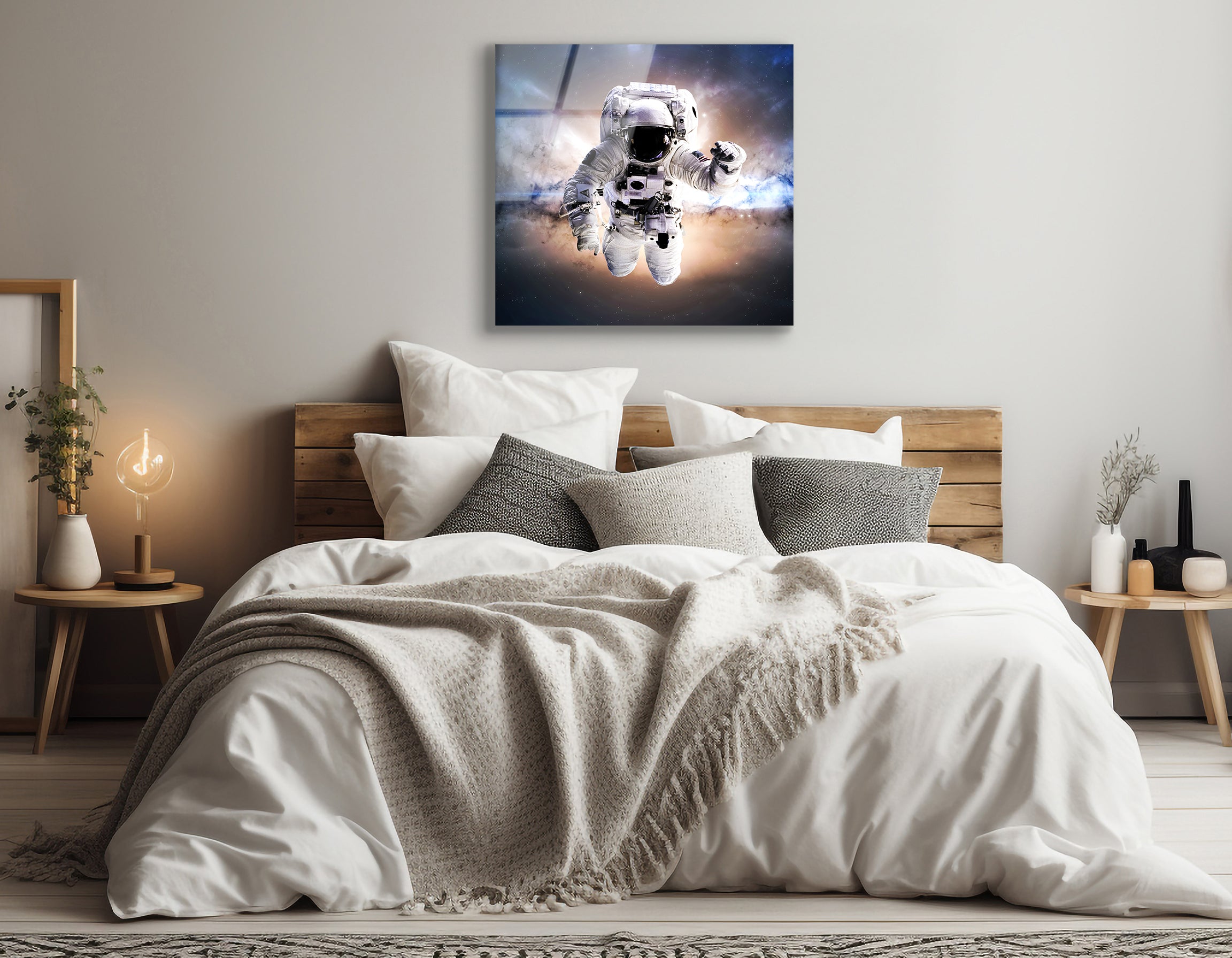 Astronaut in Outer Space | Premium HD Metal Wall Art