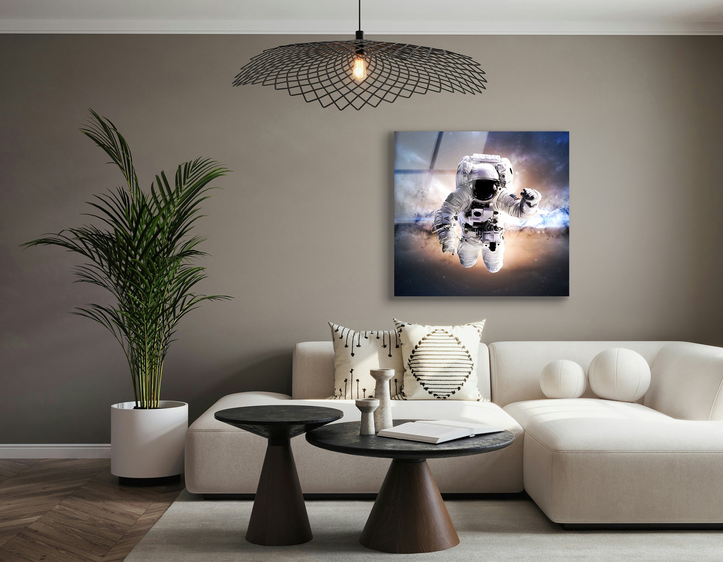 Astronaut in Outer Space | Premium HD Metal Wall Art