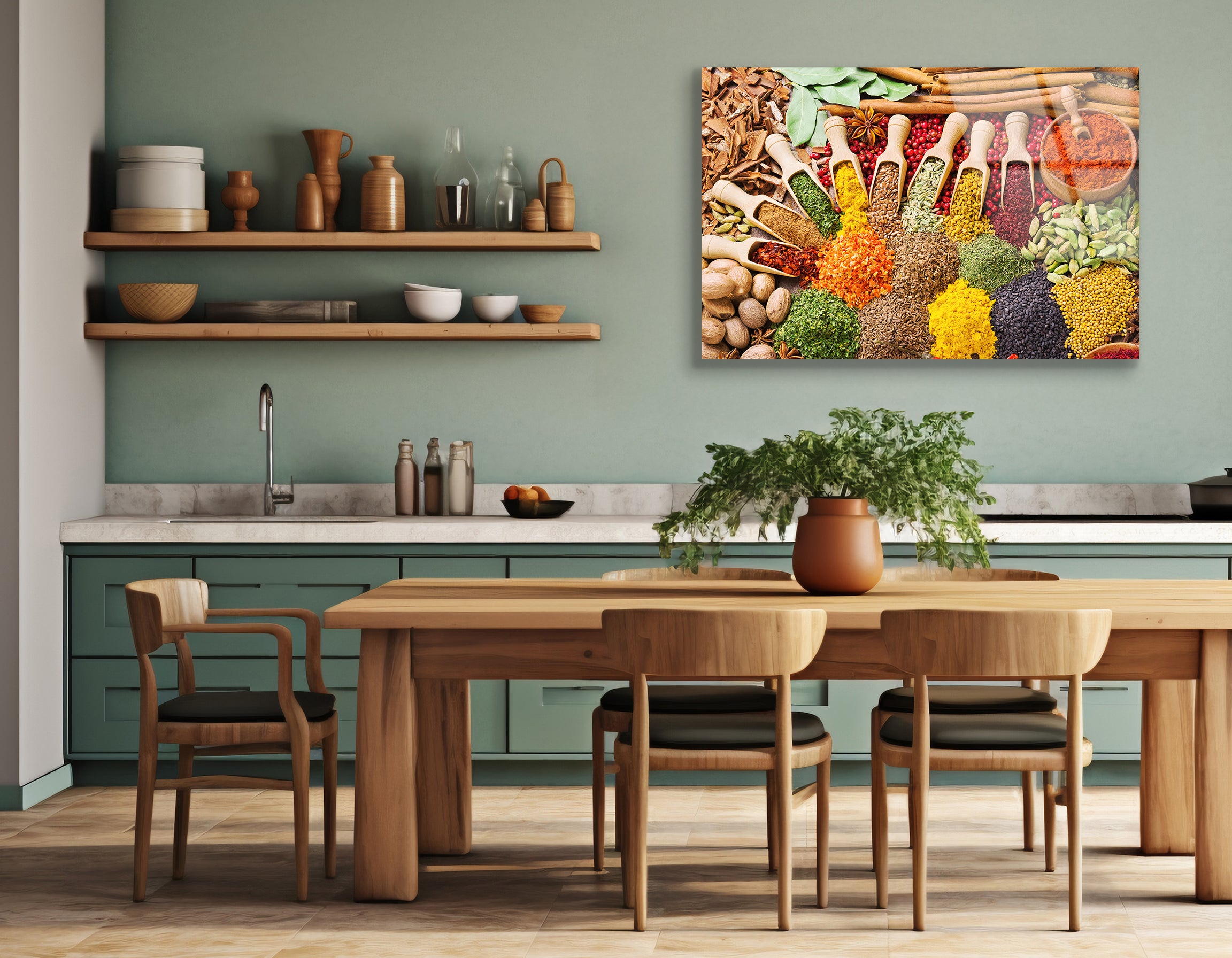 Colorful Composition of Spices and Herbs | Premium HD Metal Wall Art - DezignArt