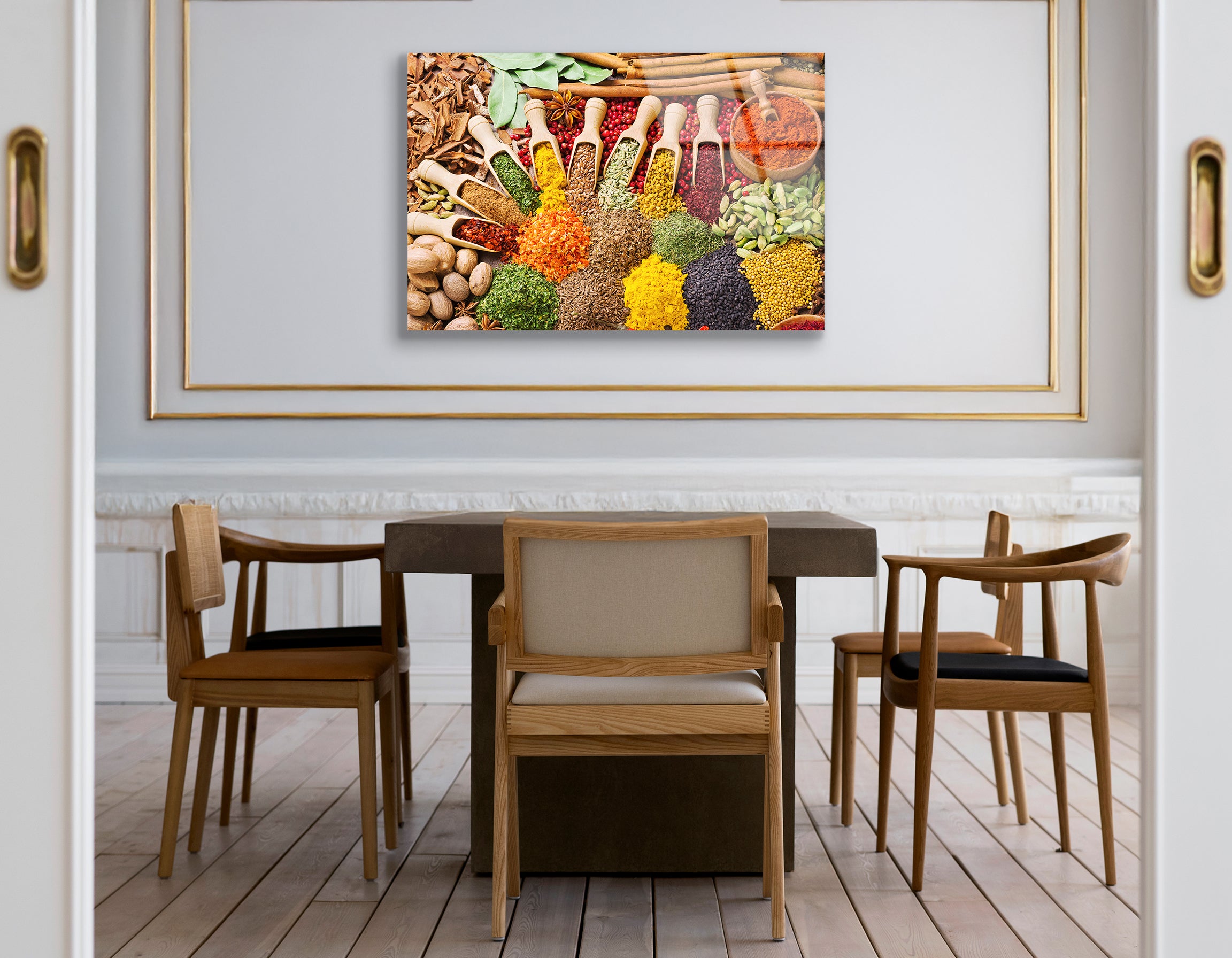 Colorful Composition of Spices and Herbs | Premium HD Metal Wall Art - DezignArt