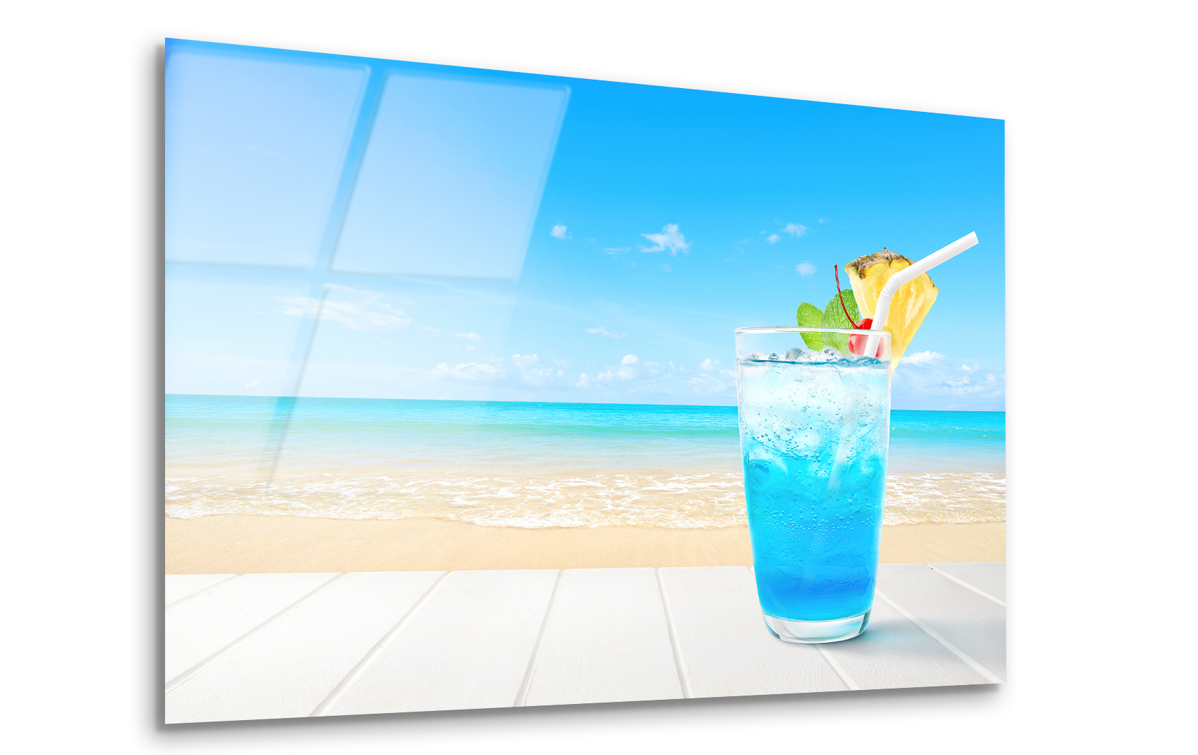 Blue Hawaii Cocktail | Premium HD Metal Wall Art - DezignArt