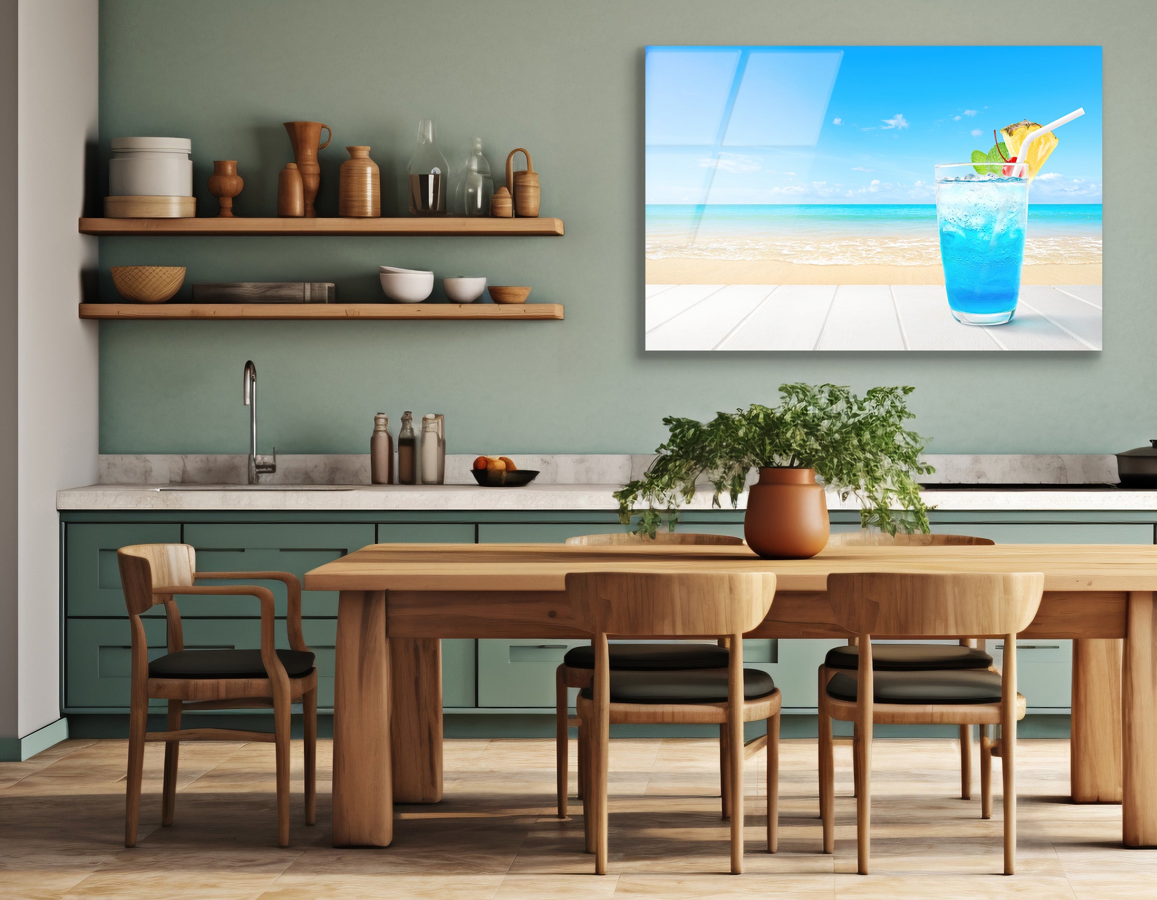Blue Hawaii Cocktail | Premium HD Metal Wall Art - DezignArt