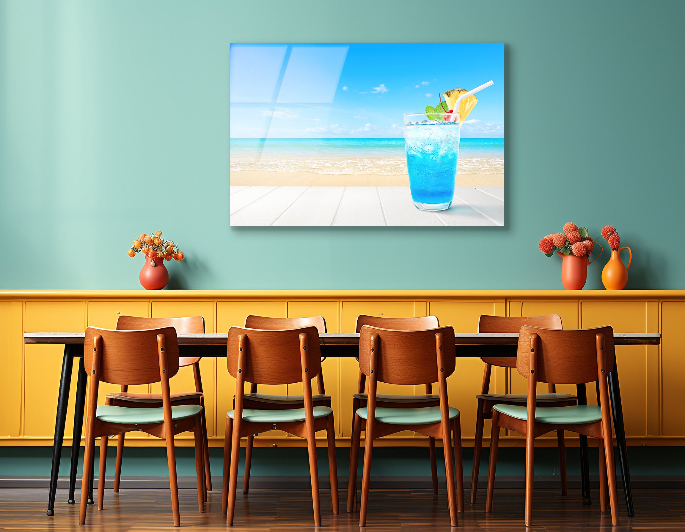 Blue Hawaii Cocktail | Premium HD Metal Wall Art - DezignArt