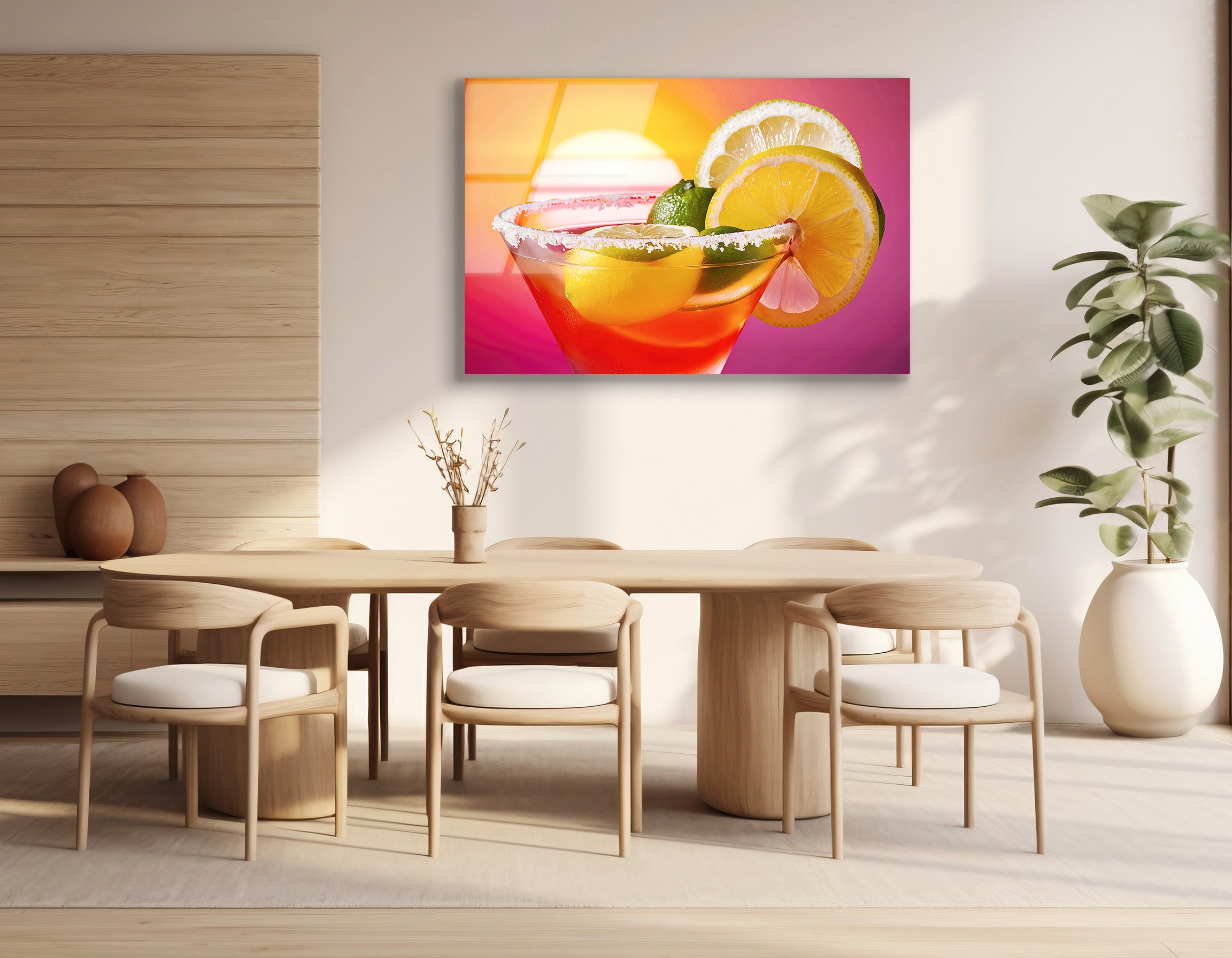 Tropical Sunset Cocktail | Premium HD Metal Wall Art - DezignArt