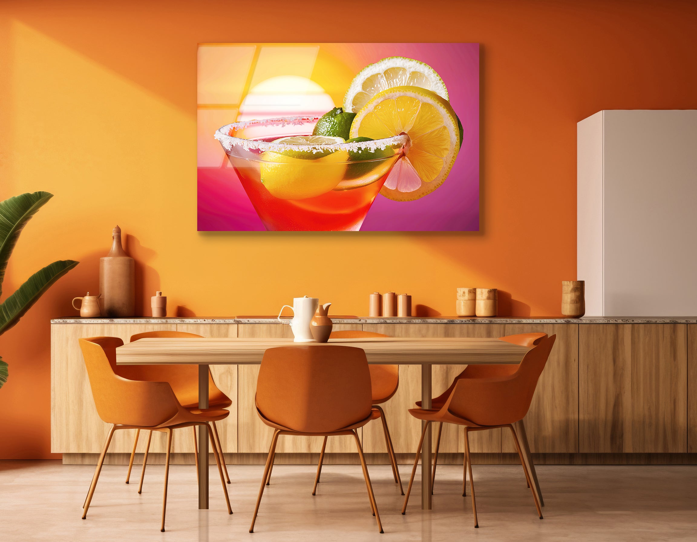 Tropical Sunset Cocktail | Premium HD Metal Wall Art - DezignArt