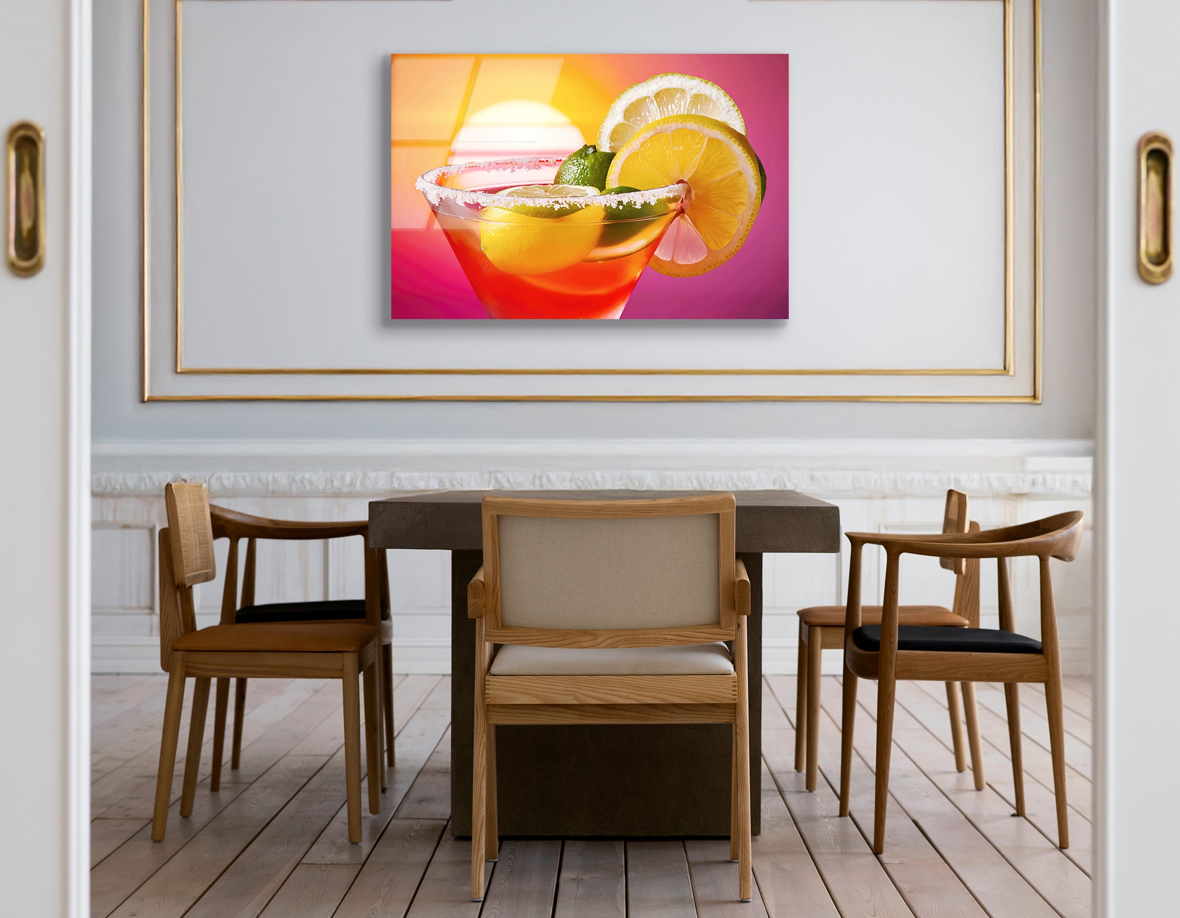 Tropical Sunset Cocktail | Premium HD Metal Wall Art - DezignArt