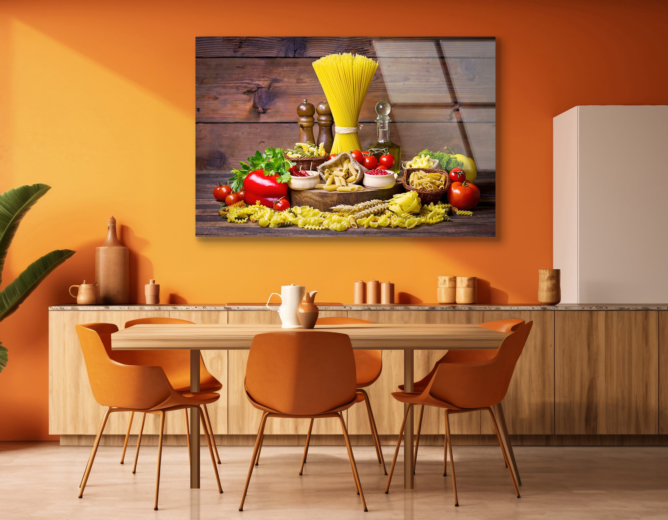 Italian Pasta & Fresh Veggies | Premium HD Metal Wall Art - DezignArt